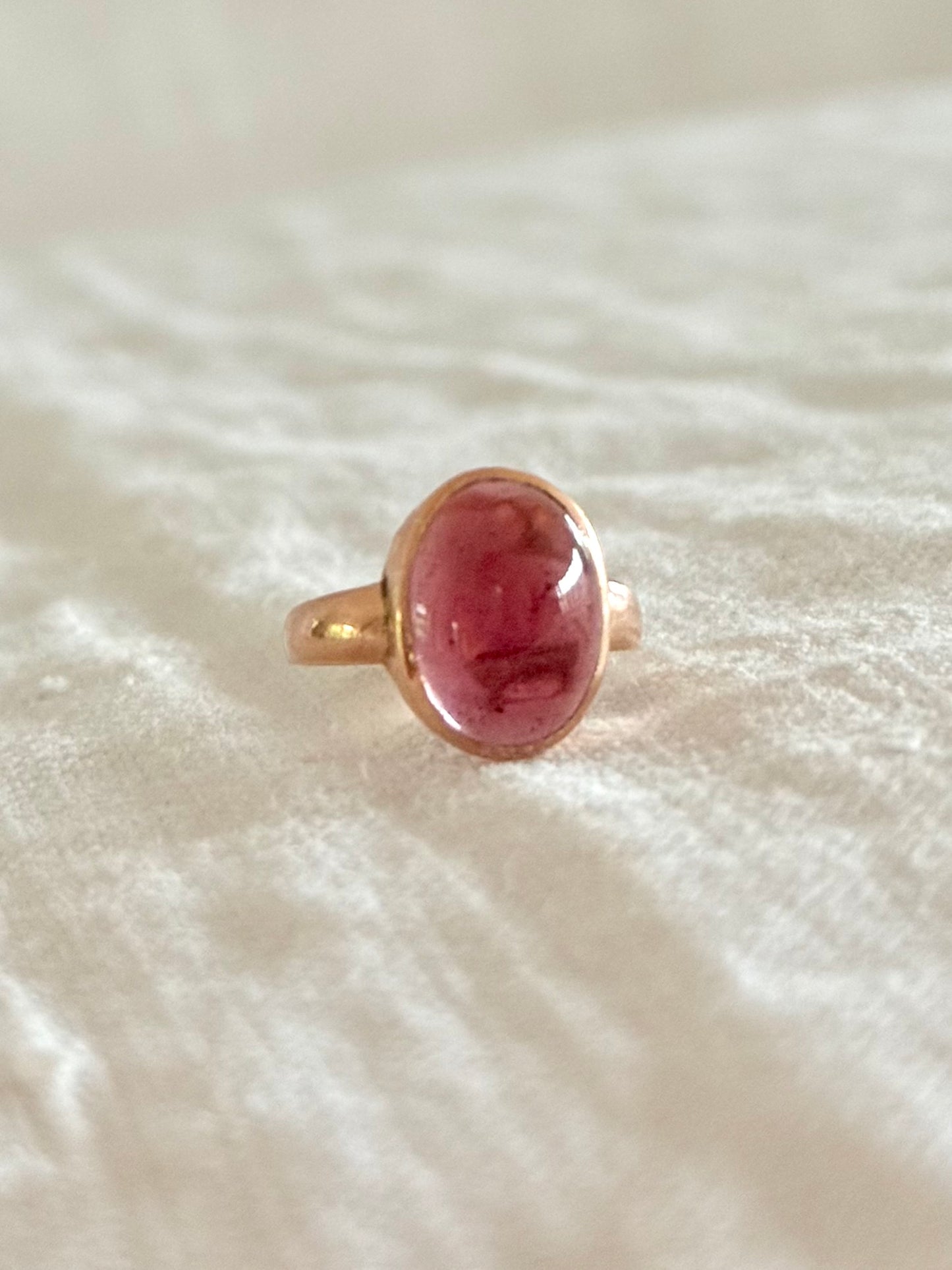 .15ct .1912 antique 3ct Pink Tourmaline cabochon gemstone treasured Chester England hallmarked 15ct gold high carat rose gold pink stone ring