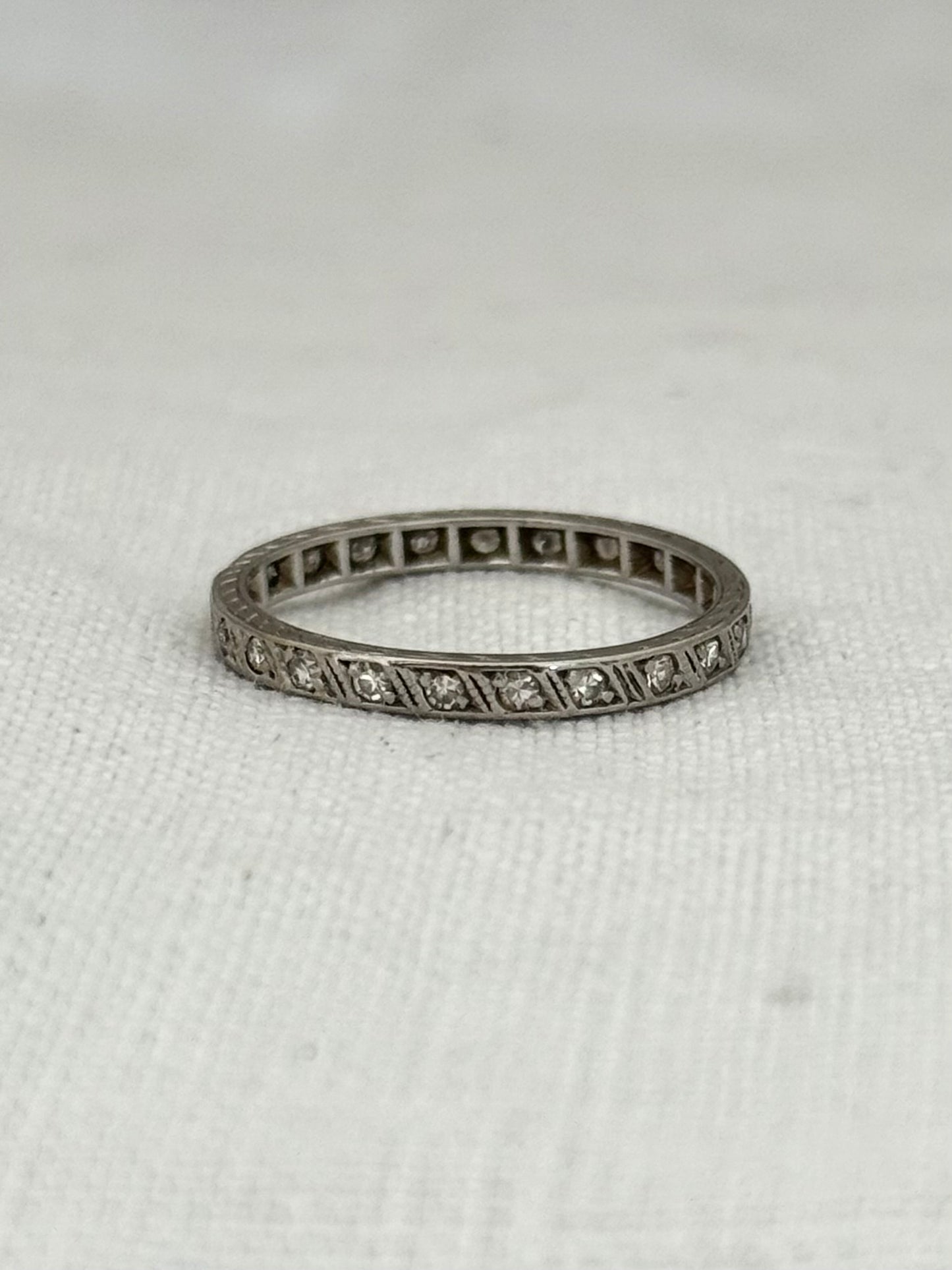 .1900s .1910s .23 Antique Art Deco Diamond Edwardian Platinum eternity ring band