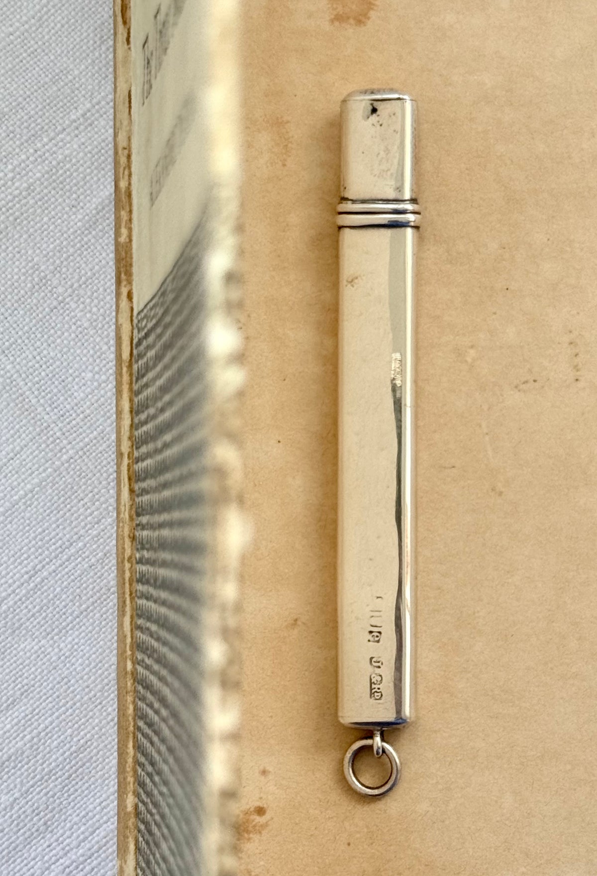 .1900s .925 antique hallmarked sterling silver Carpenter pencil chatelaine pendant useful item