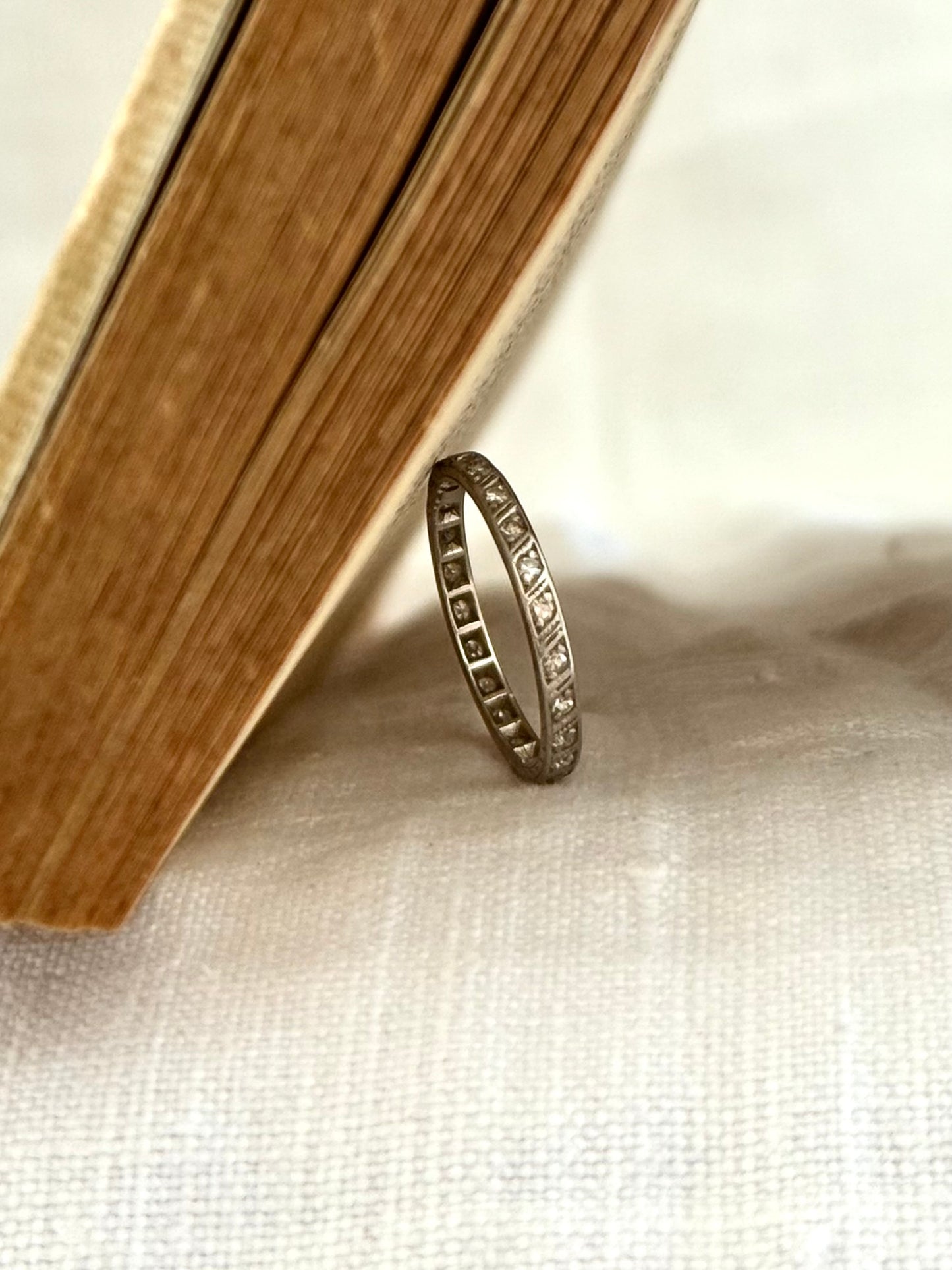 .1900s .1910s .23 Antique Art Deco Diamond Edwardian Platinum eternity ring band