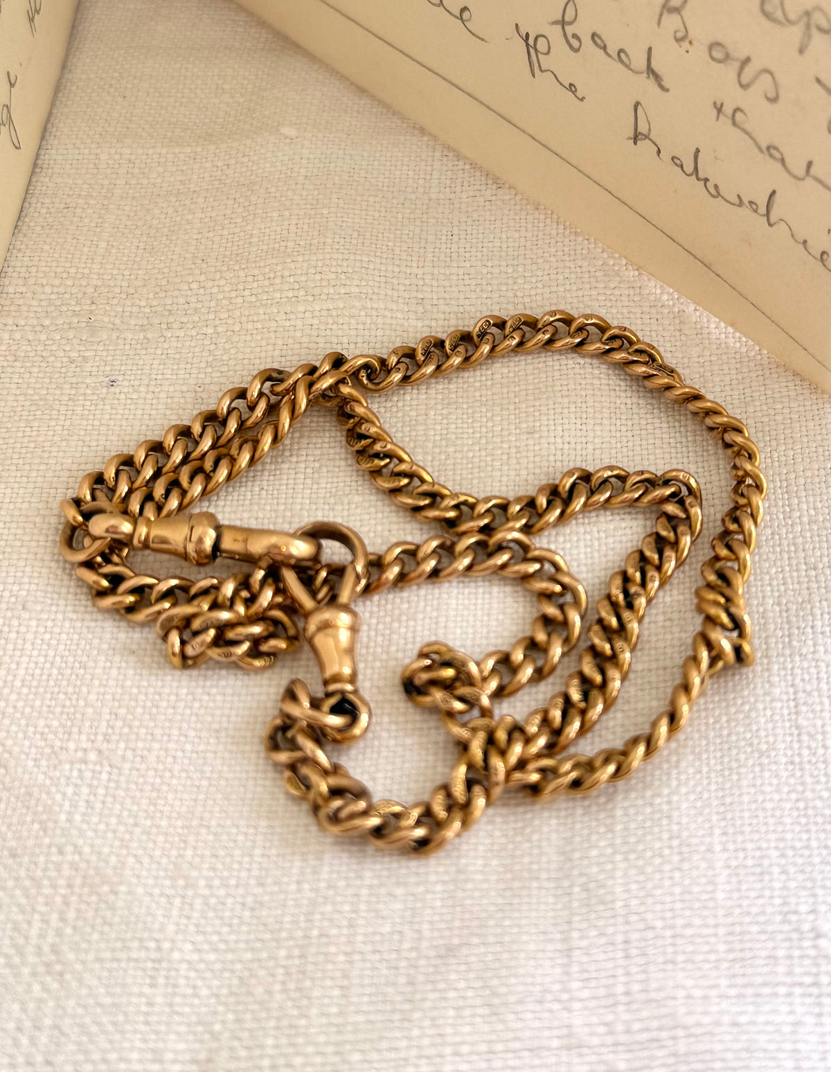 .1920 .375 .9ct antique desirable Edwardian graduated solid gold hallmark 375 gold fob chain necklace