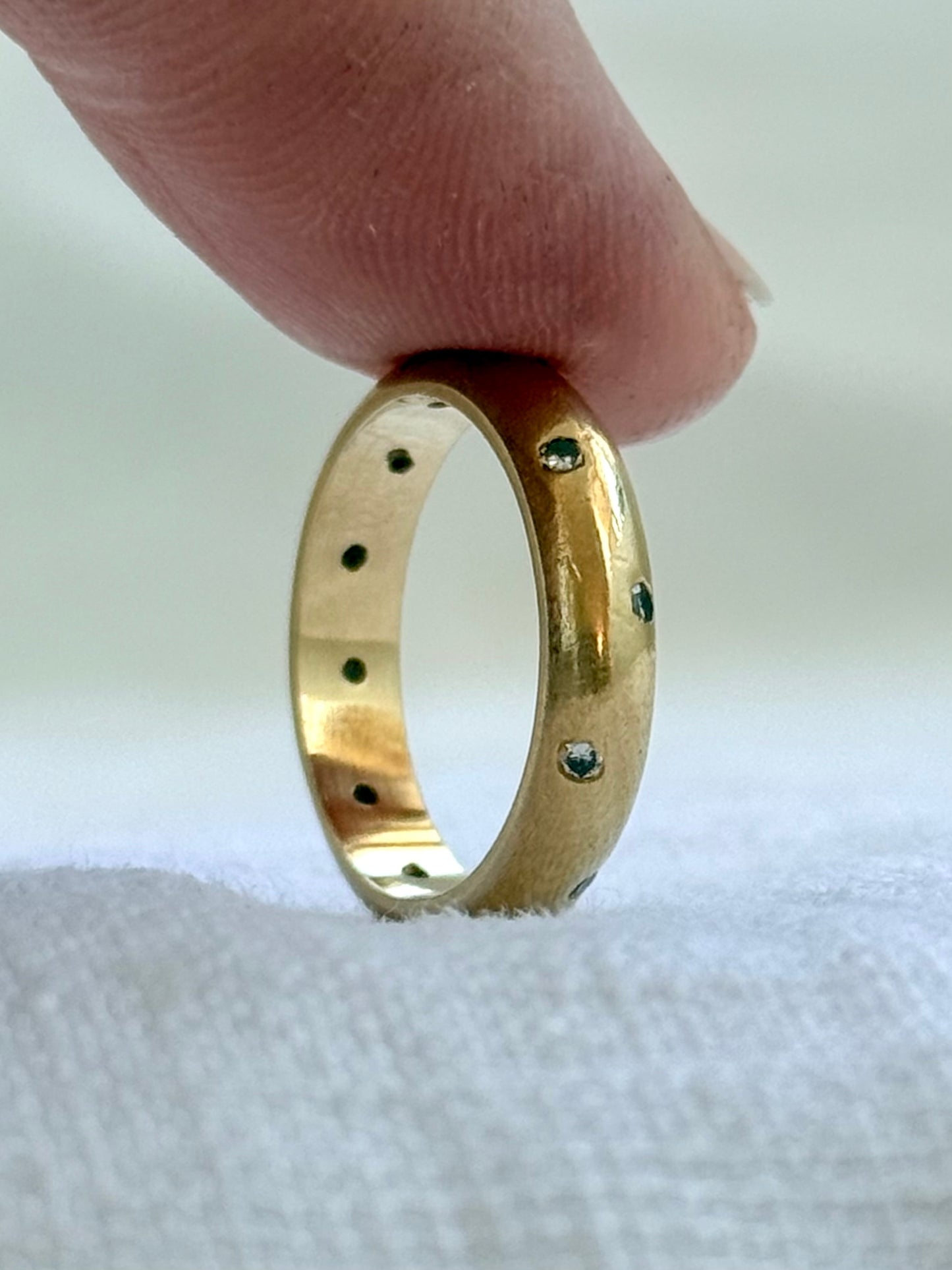 .12 diamond .18ct gold South African designer modernist luxury eternity ring band