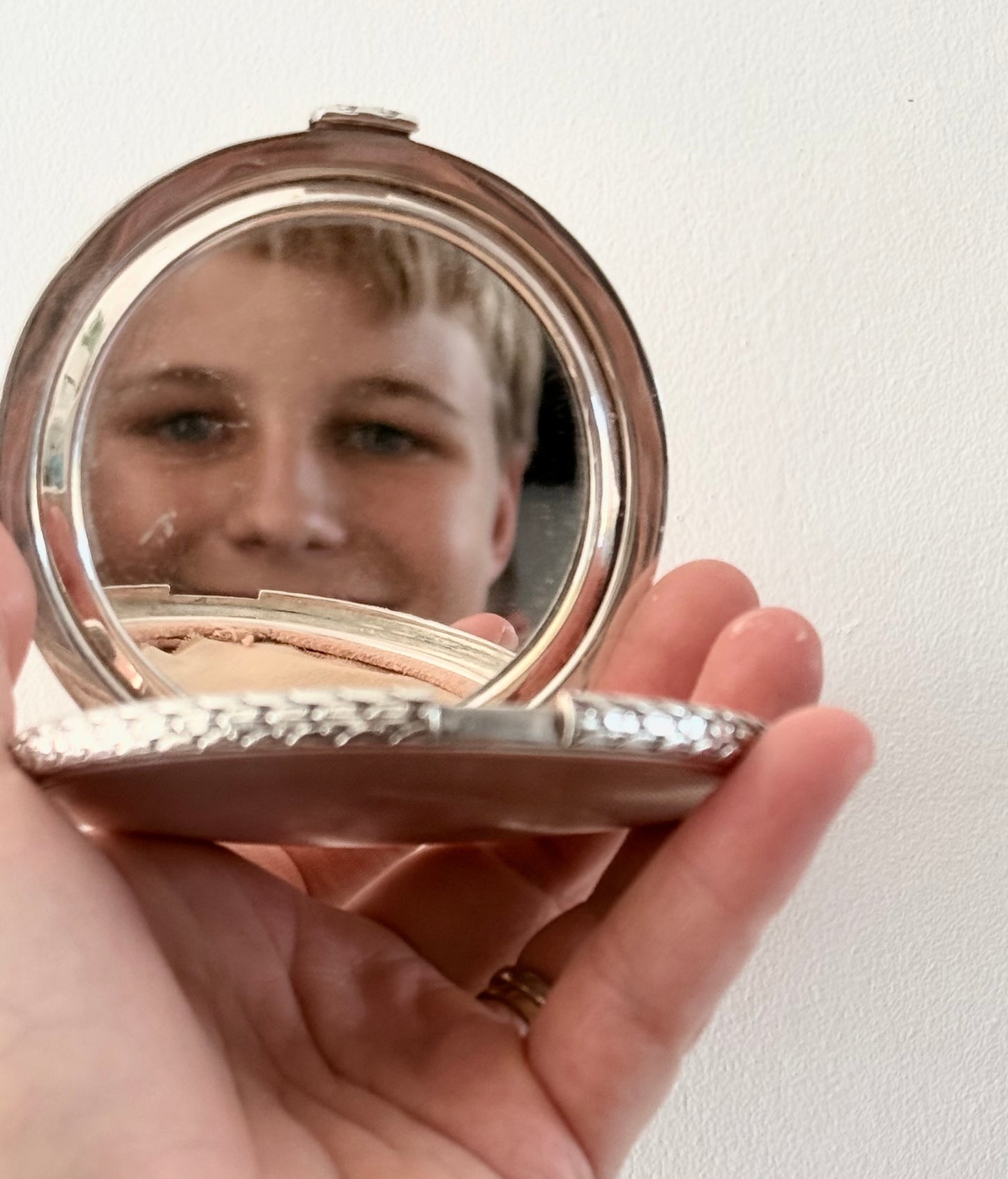 .1949 Solid Silver Art Deco revival exceptional quality hallmark Birmingham solid silver powder vanity compact
