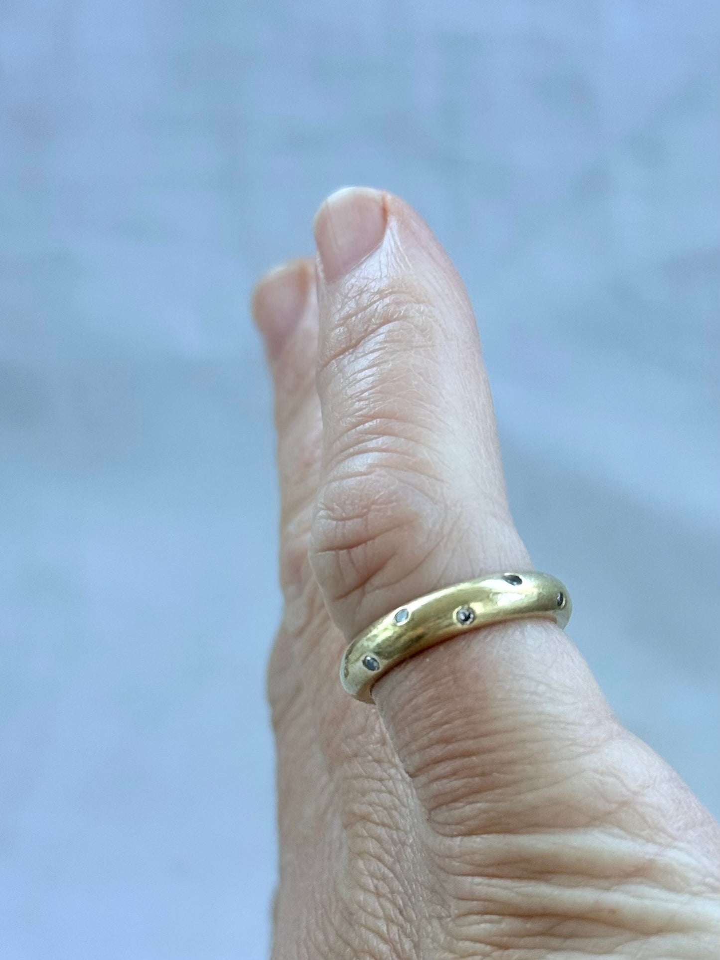 .12 diamond .18ct gold South African designer modernist luxury eternity ring band