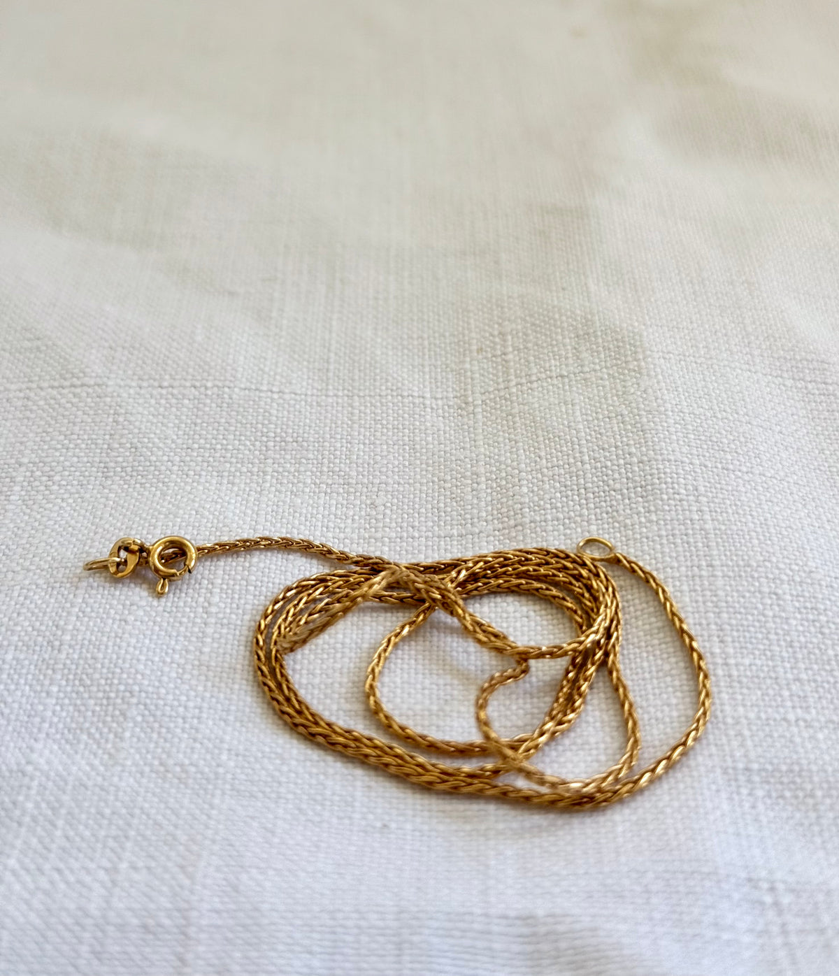 .375 .50cm .9ct fancy form Foxtail antique revival luxury Italian designer made yellow gold Rope weave link chain necklace