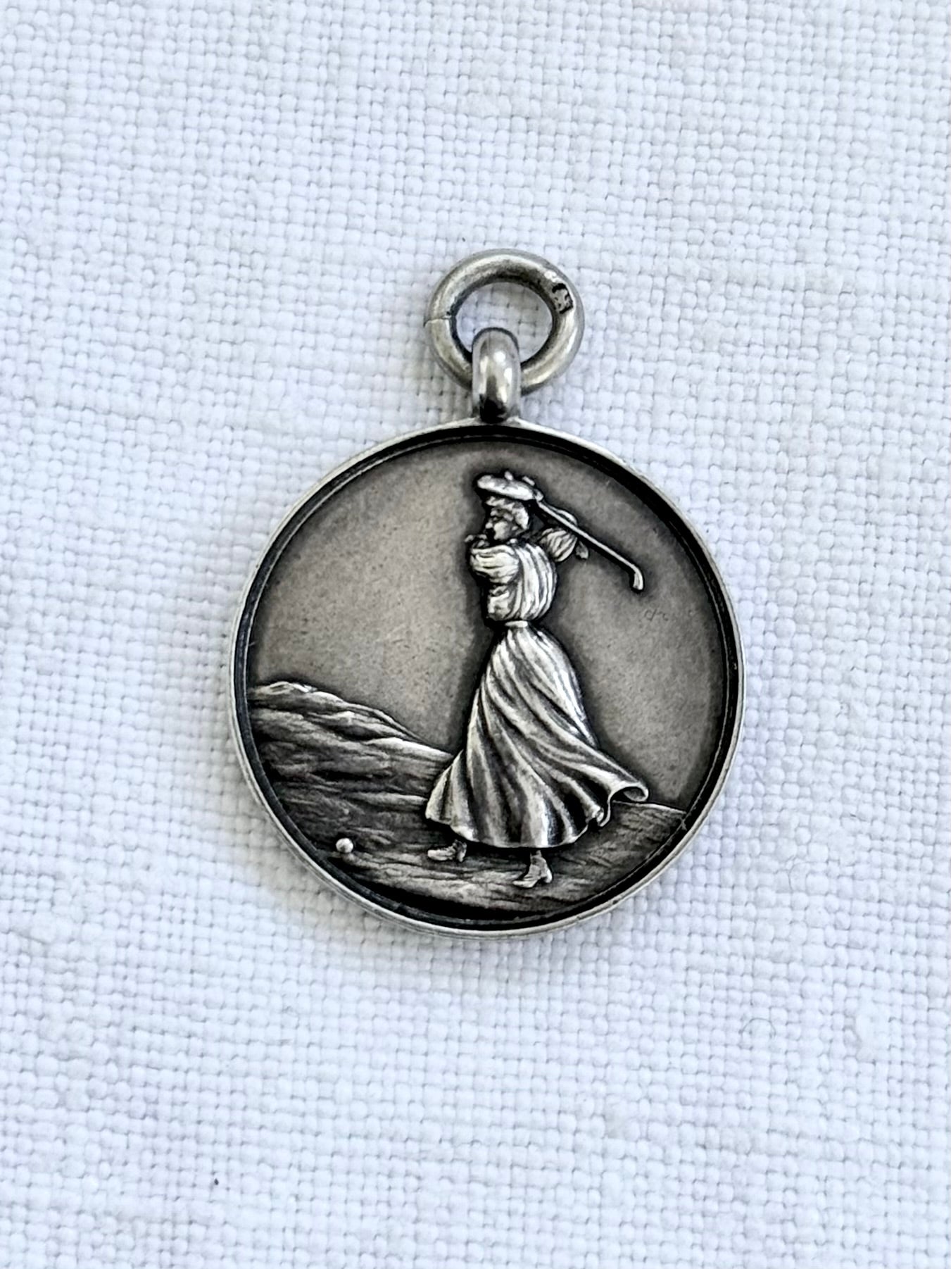 .1939 .925 athletics ladies award hallmarked silver awards fob medallion pendant