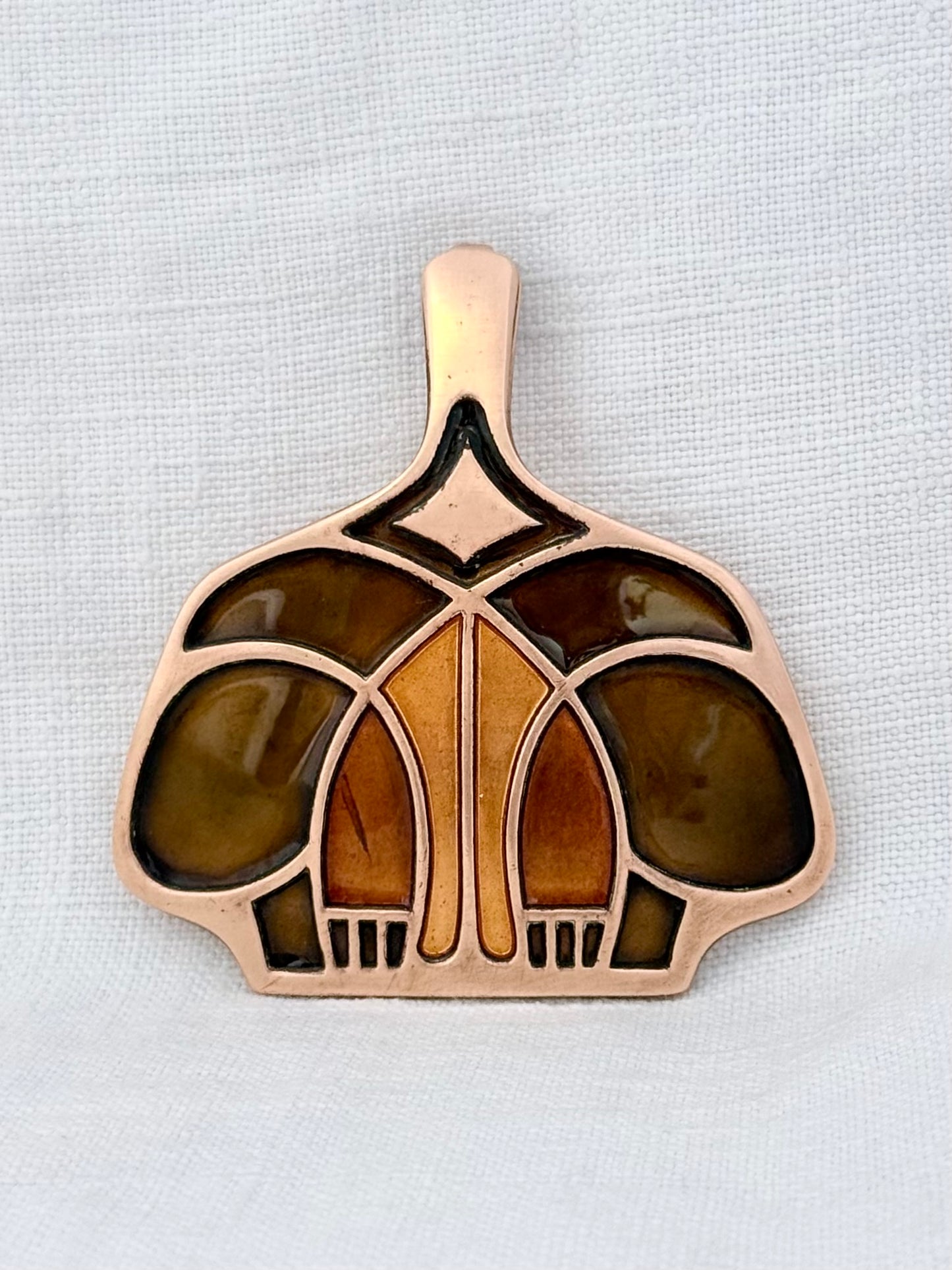 .1960s arts & crafts David Andersen designer rare Unn Tangerud iconic copper enamel minimalist Mid Century Modern Scandinavian large pendant