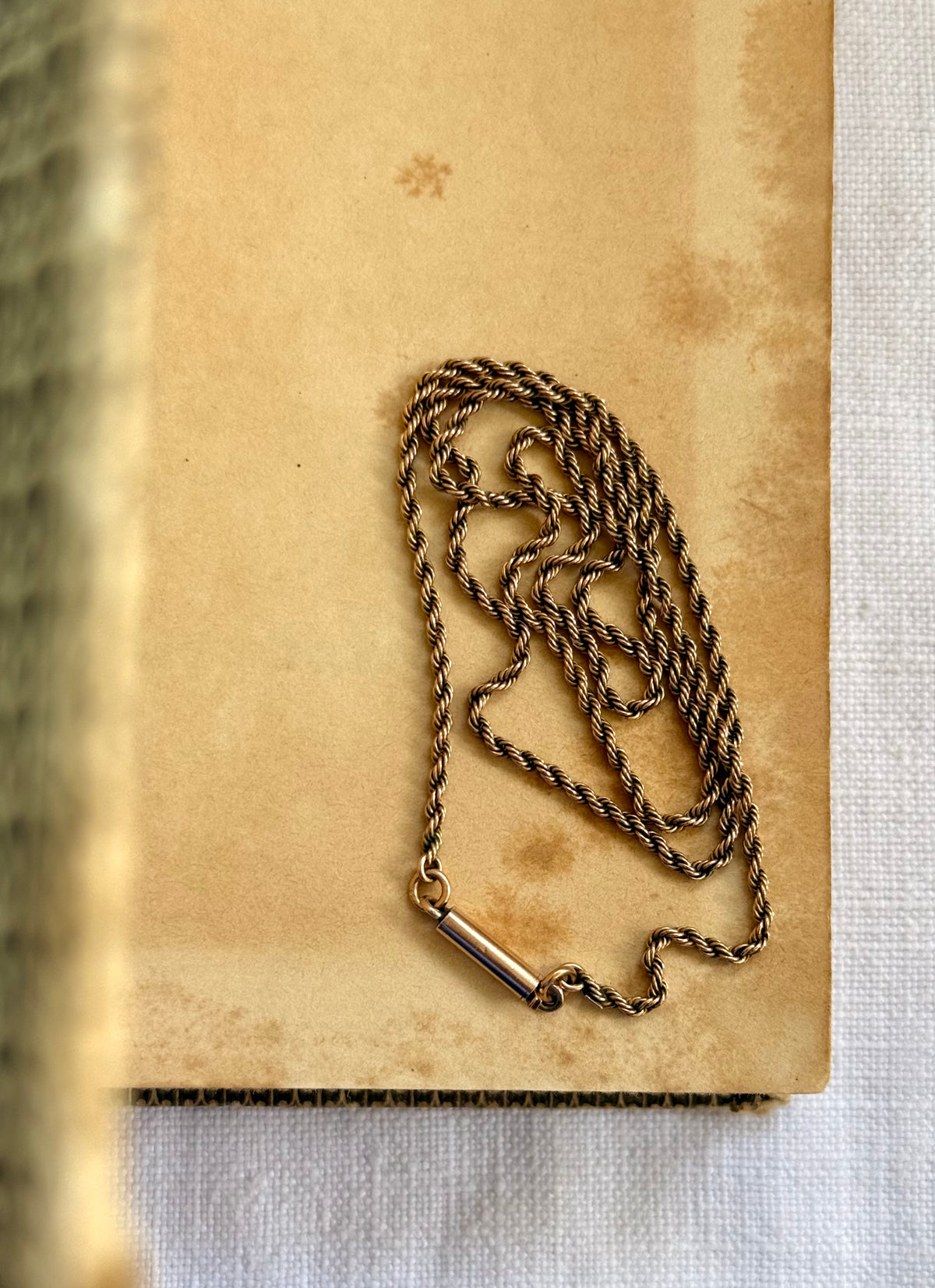 .1900s .375 .9ct true antique 9ct warm rose gold Edwardian fancy rope weave gold luxury chain barrel clasp antique chain necklace
