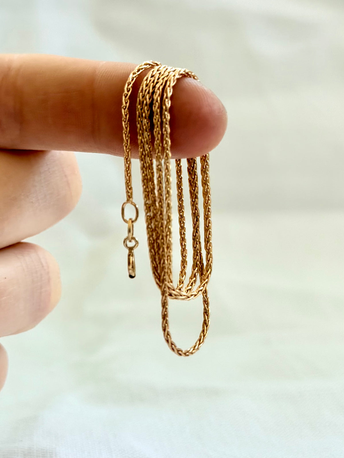 .375 .50cm .9ct fancy form Foxtail antique revival luxury Italian designer made yellow gold Rope weave link chain necklace