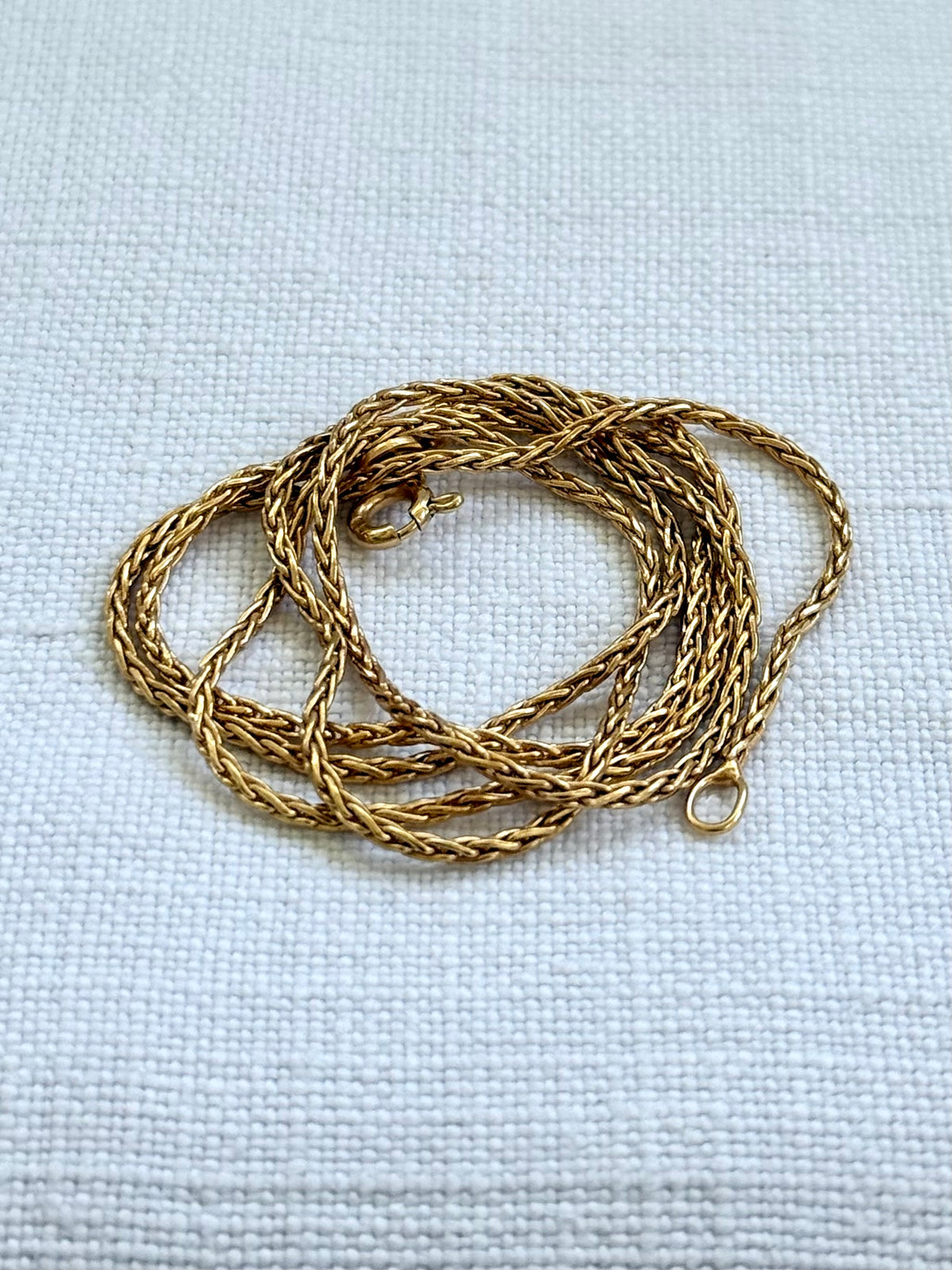 .375 .50cm .9ct fancy form Foxtail antique revival luxury Italian designer made yellow gold Rope weave link chain necklace