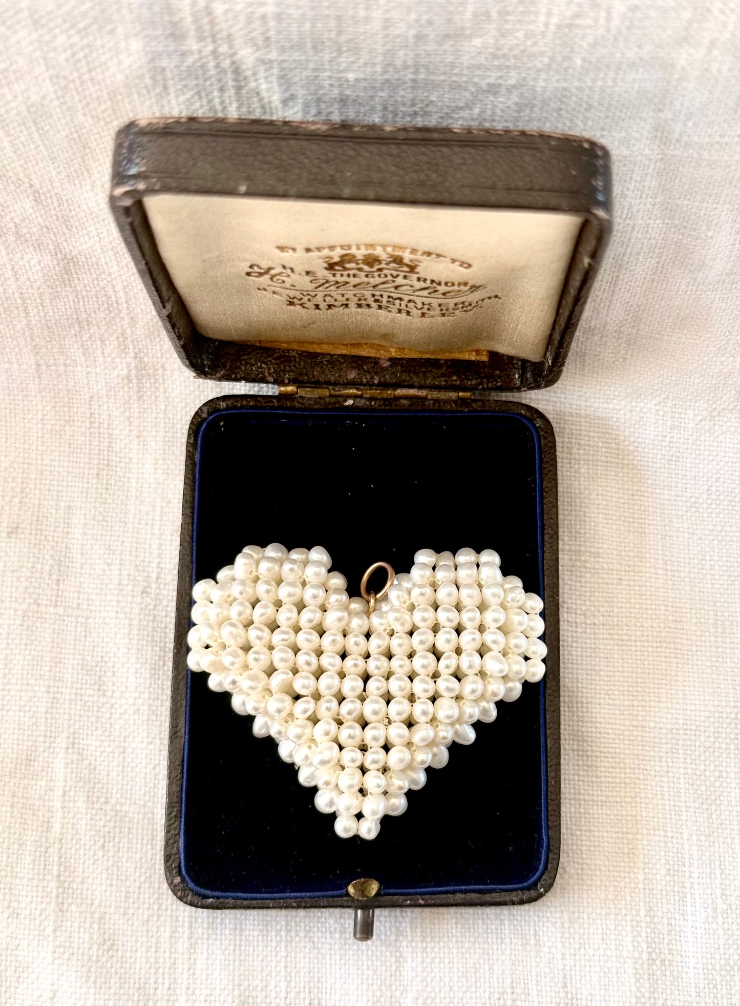 .1950s .1960s .1980s cultured pearl crochet heart modern pop art oversized real pearls and gold heart pendant