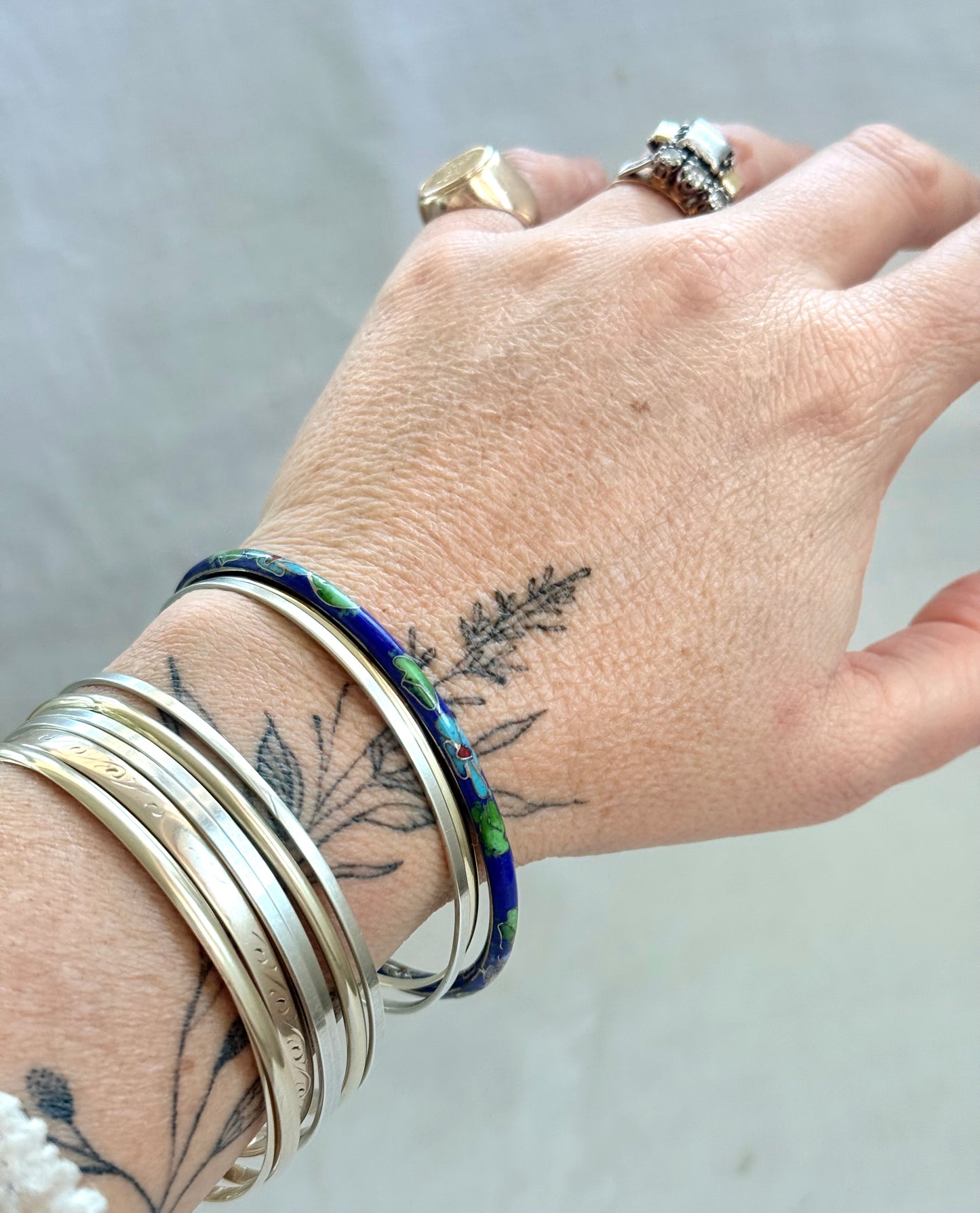 .1950s .1970s Cloisonné Chinese enamel vintage bangle