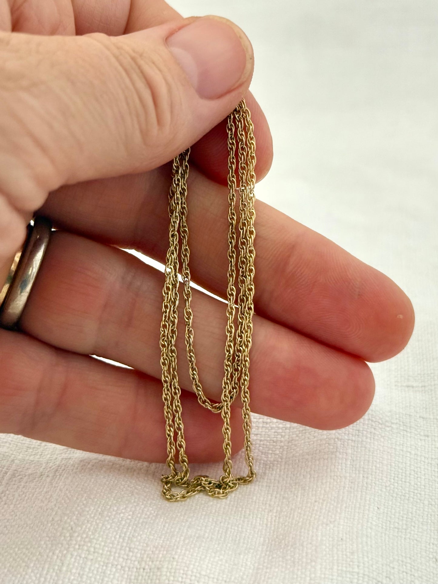 .375 .9ct gold classic rope weave Singapore luxury yellow gold chain necklace