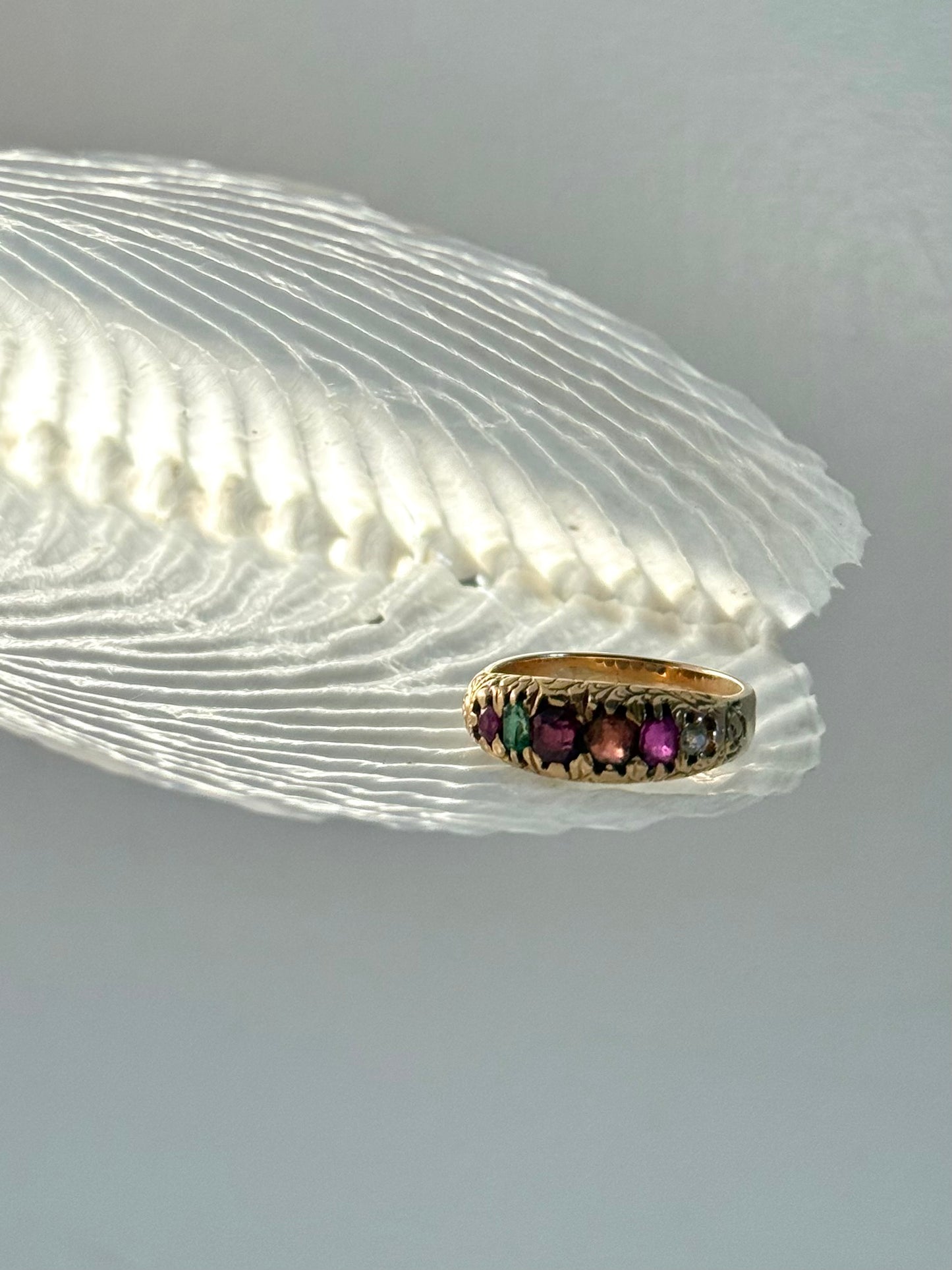 .14ct .1890s .1900s antique yellow gold REGARD love token symbol late Victorian early Edwardian gold ring