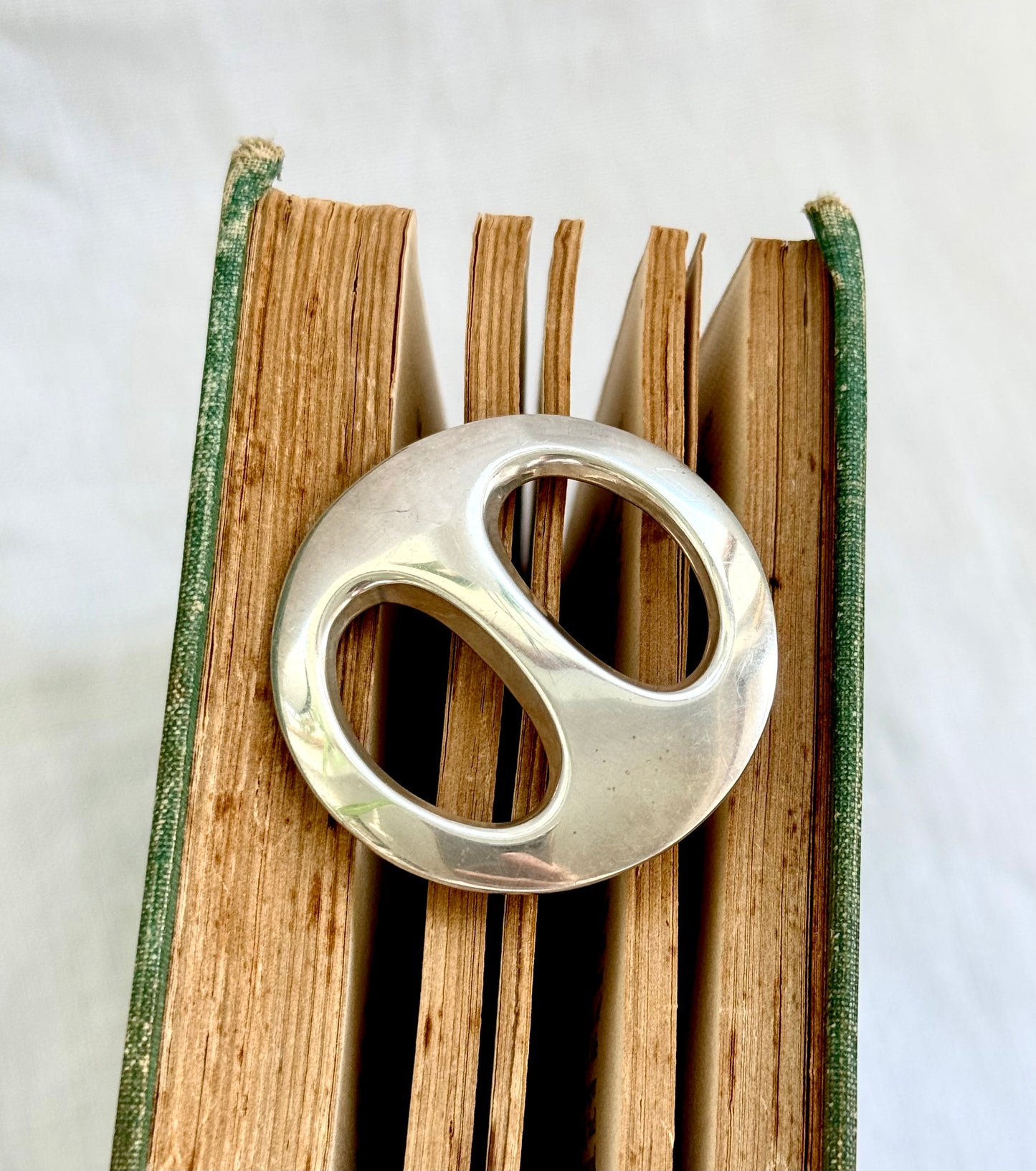 .1950s .925 Bernhard Herzt Danish Denmark Modernist designer silver brooch pendant scarf ring
