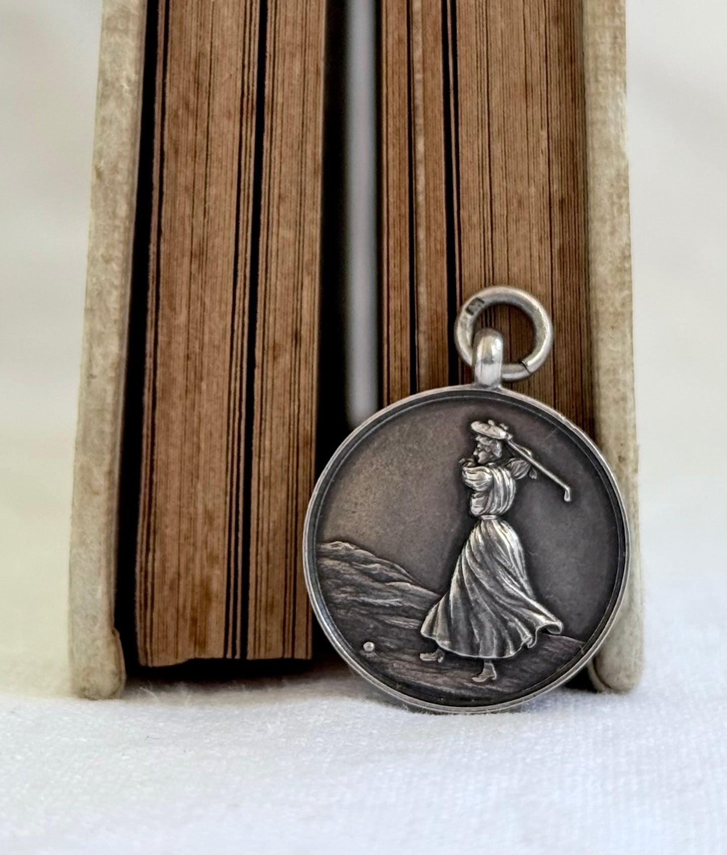 .1939 .925 athletics ladies award hallmarked silver awards fob medallion pendant