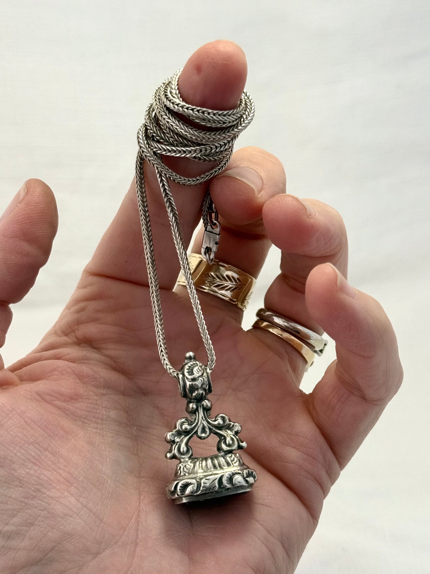 .1800s .925 antique Carnelian Wax Seal Fob Seal Georgian early Victorian era collectors Pendant