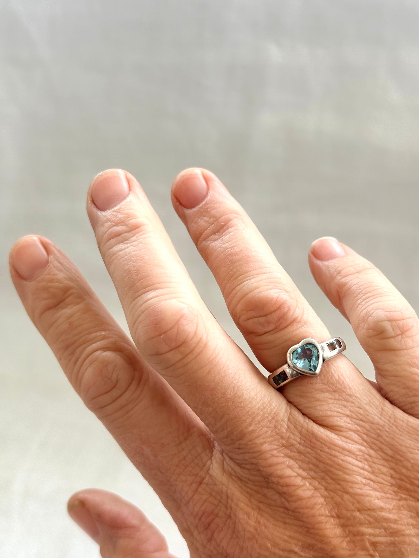 .925 heart love token modern multi topaz tourmaline gemstone ring