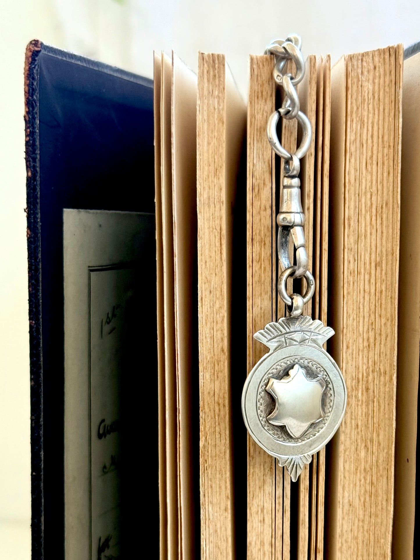 .1928. 1932 .925 awards fob medal Birmingham Sterling Silver crested crown fob medallion