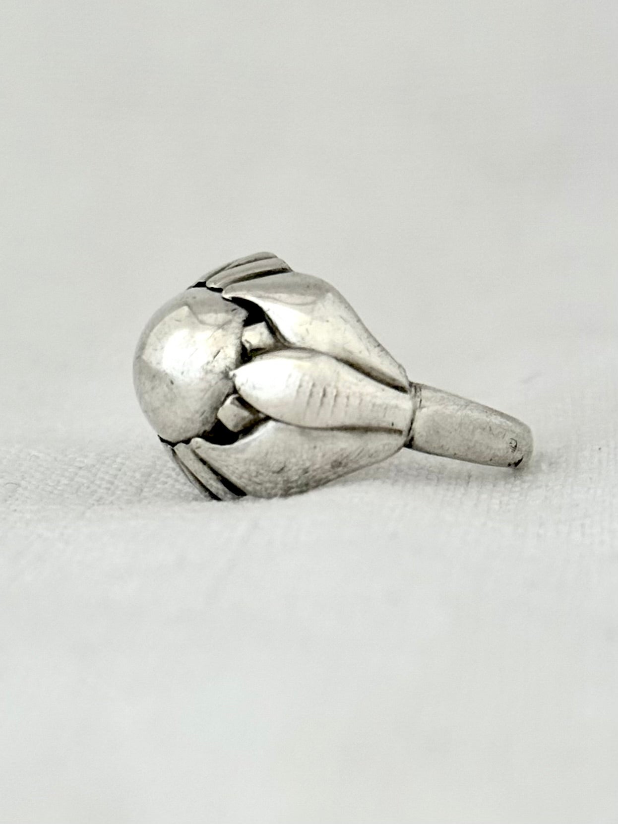 .1933 .1944 #59 .925 Georg Jensen rare modernist silver stone ball designer collectors ring