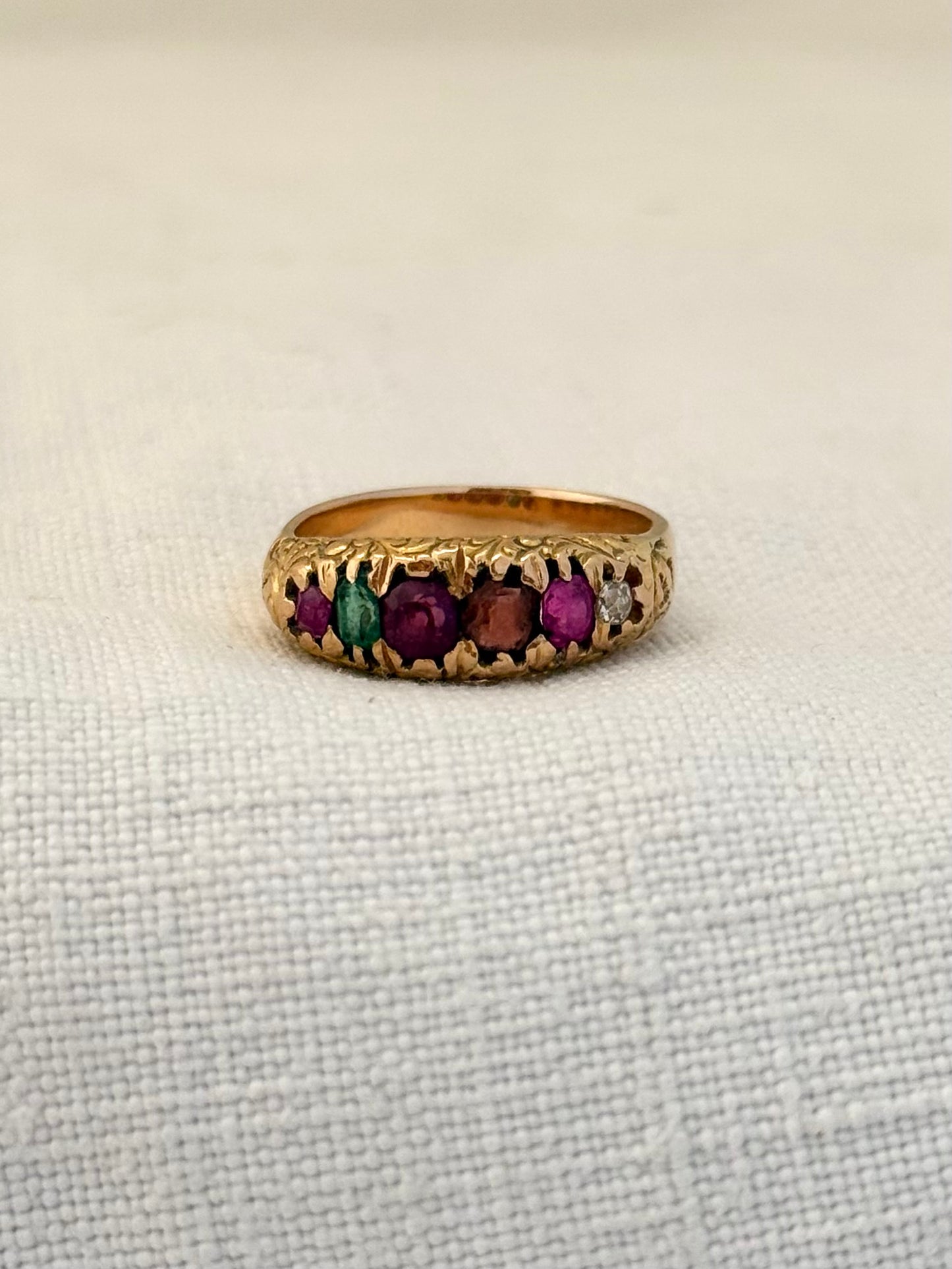 .14ct .1890s .1900s antique yellow gold REGARD love token symbol late Victorian early Edwardian gold ring