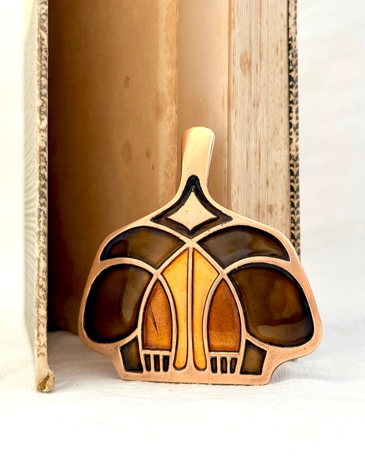 .1960s arts & crafts David Andersen designer rare Unn Tangerud iconic copper enamel minimalist Mid Century Modern Scandinavian large pendant