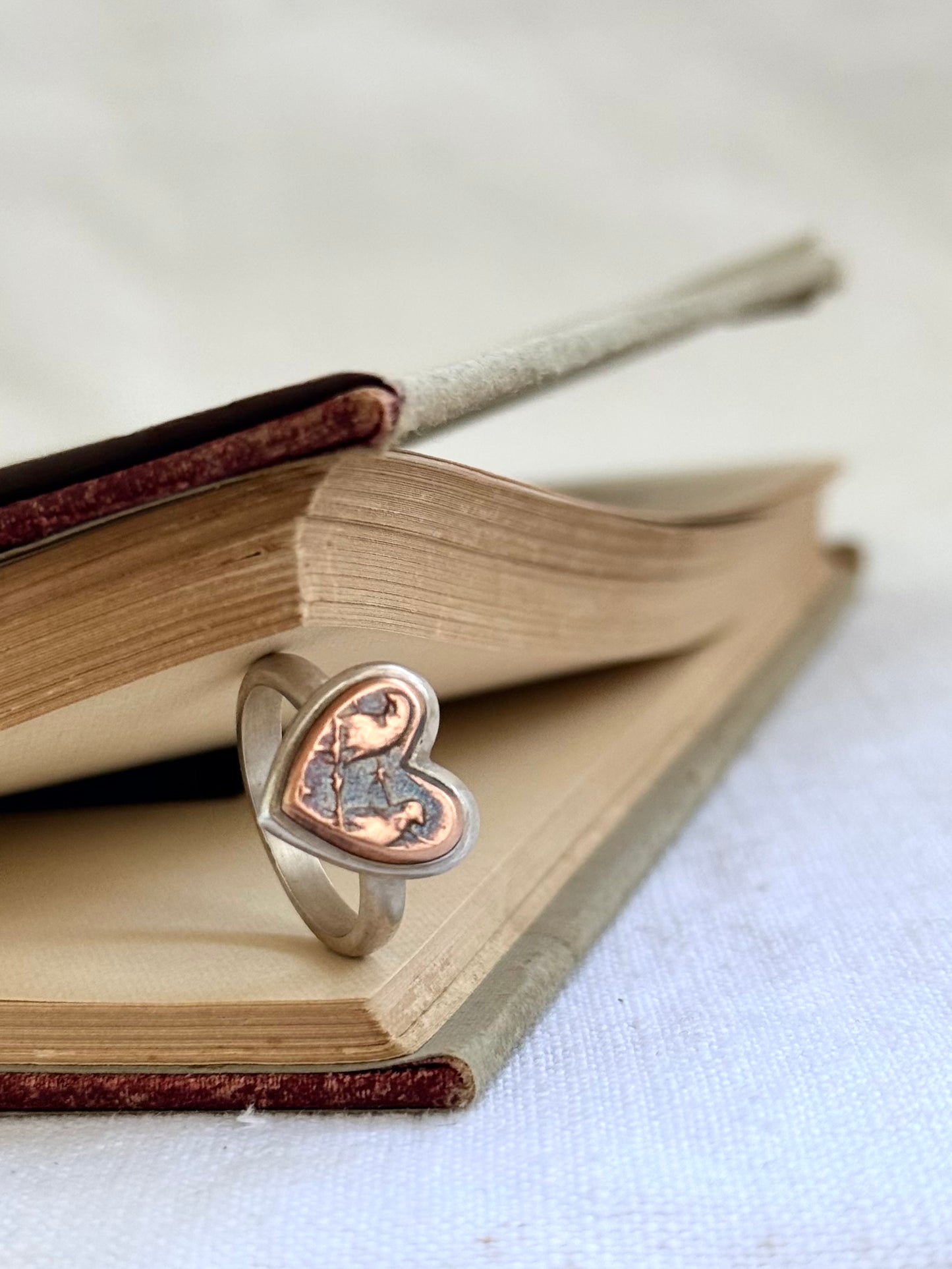 .925 .1970s .1980s South African artisan made historical heart 1cent coin signet ring