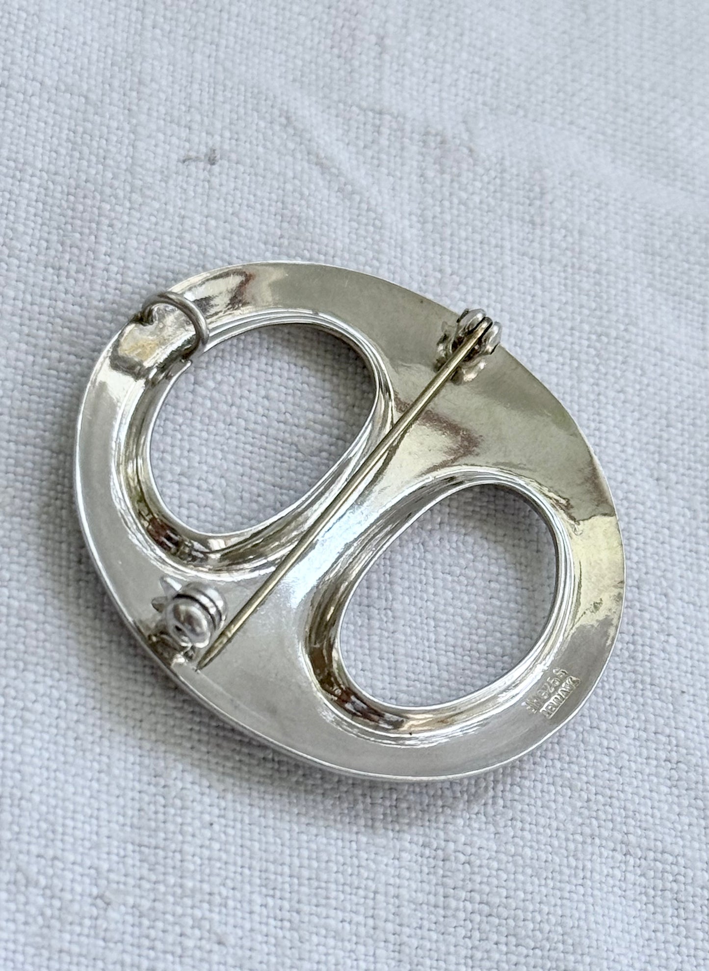 .1950s .925 Bernhard Herzt Danish Denmark Modernist designer silver brooch pendant scarf ring