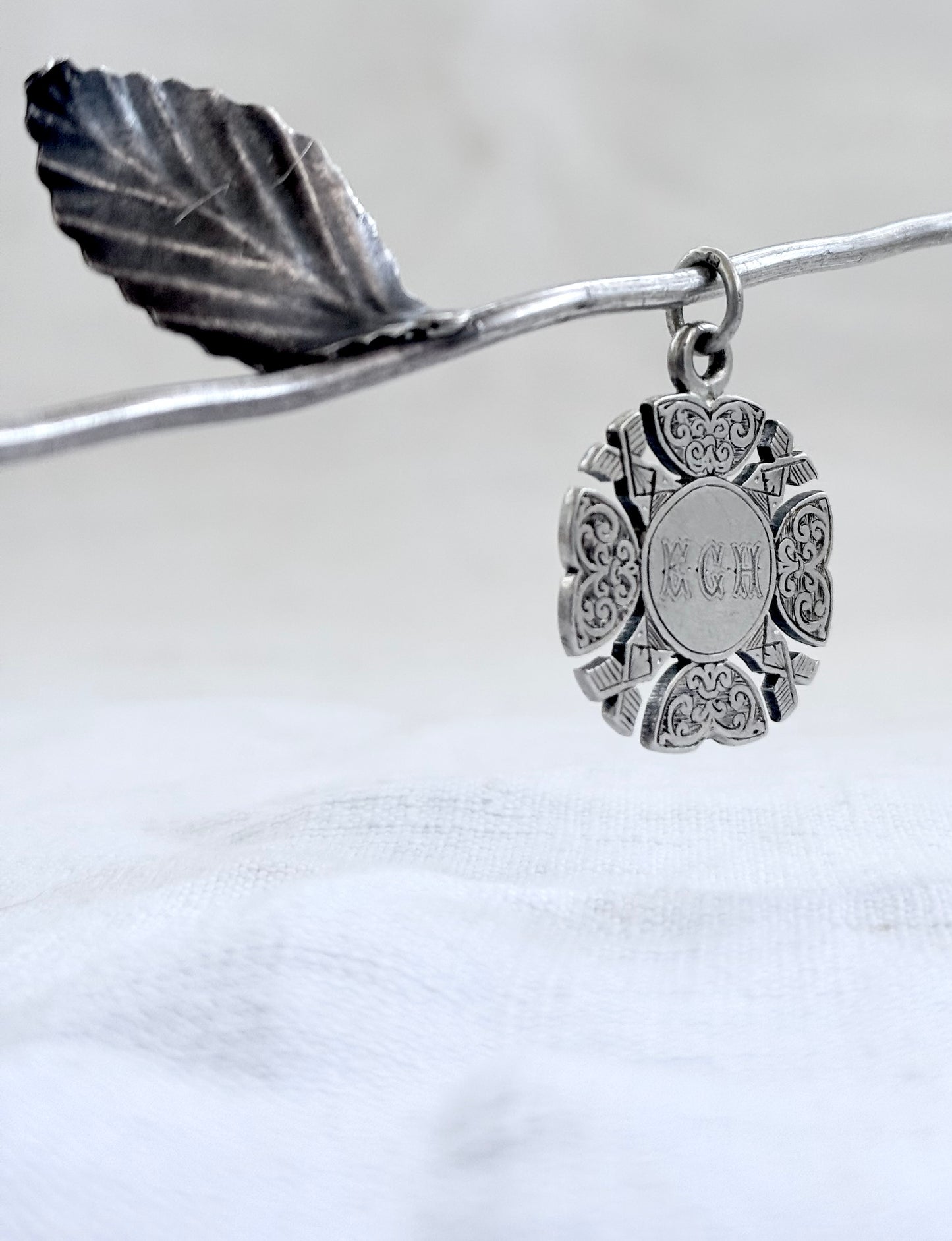.1884 .925 antique Chester hallmarked miniature awards fancy Jerusalem Cross Victorian awards fob medallion pendant