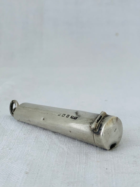 .925 1911 antique Cheroot cigar cigarette case hallmarked sterling silver antique pendant holder treasure