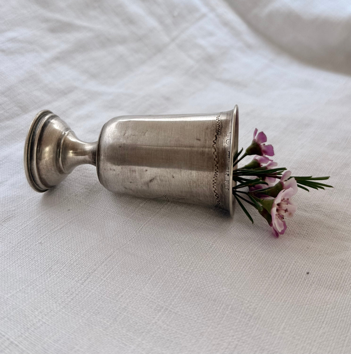 .1920s 1930s .833 antique silver Kiddush Jewish heritage silver cup. An exceptional  heritage piece