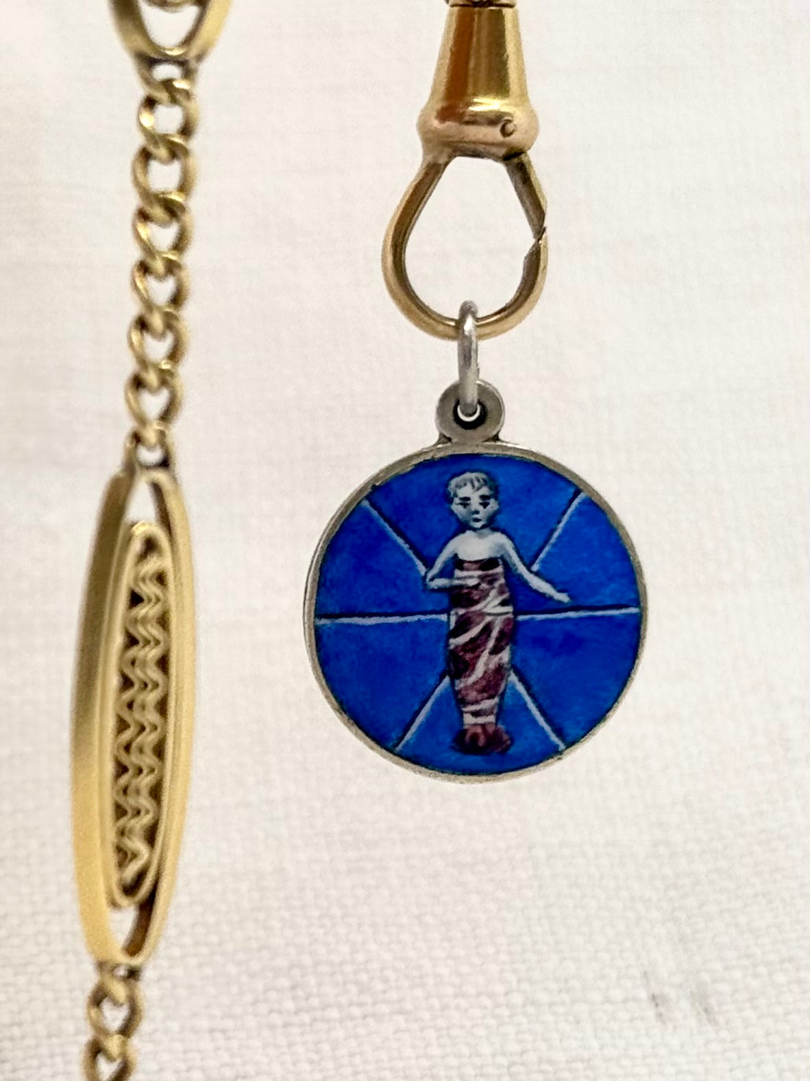 .1890s .1900s .800 antique rare French enamel devotional medal pendant the Child baby Jesus Edwardian era solid silver charm pendant