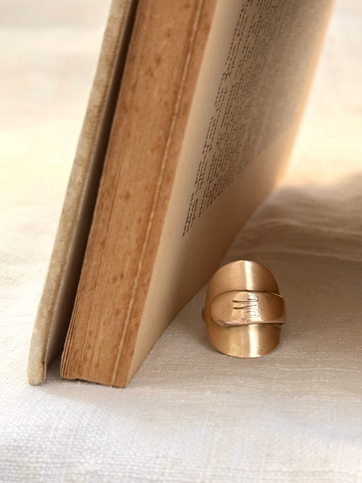 .1920s .375 .9ct solid rose gold rare treasure salt spoon signet ring