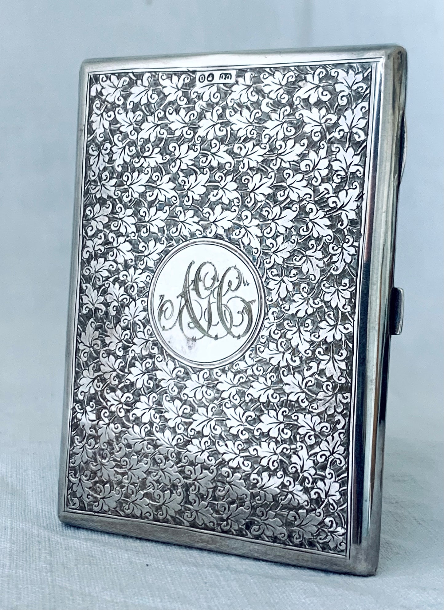 1888 hallmark silver pristinely preserved antique victorian leather boxed sterling silver card case treasure