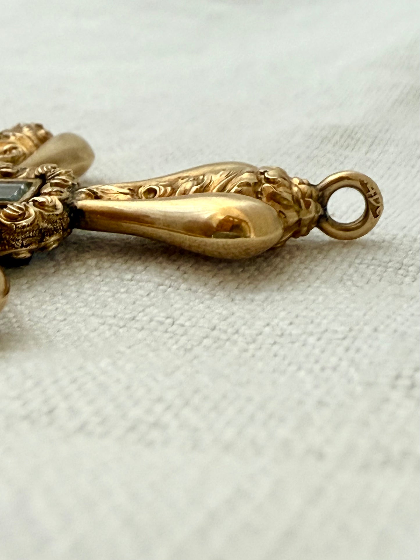 .585 14ct 1800s era antique large Gold high carat repousse cross locket oversized mourning locket rare large cross pendant