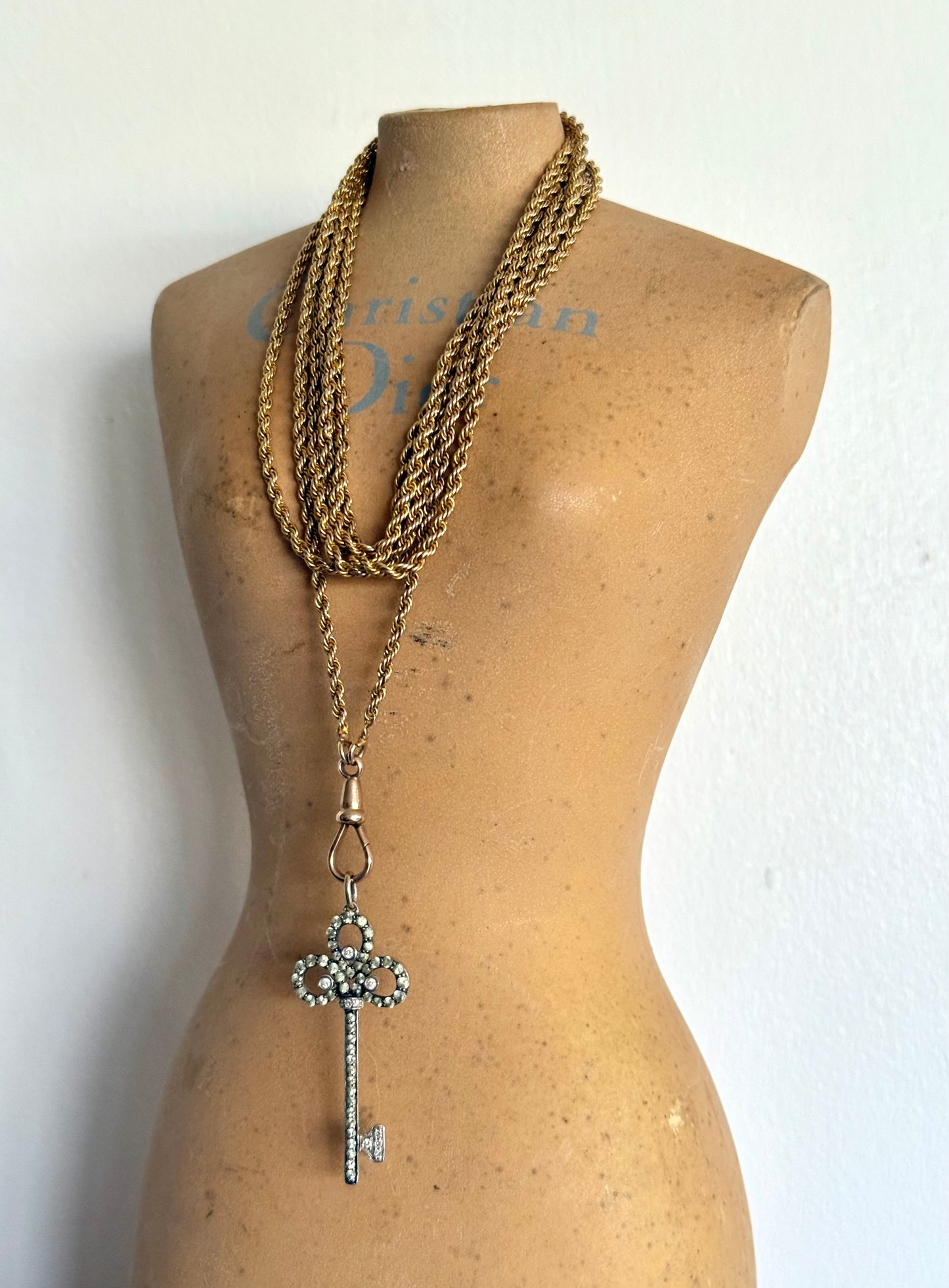.1890s .1900s .9ct .138.50cm antique Edwardian gold long magnificent rope weave long guard muff chain necklace