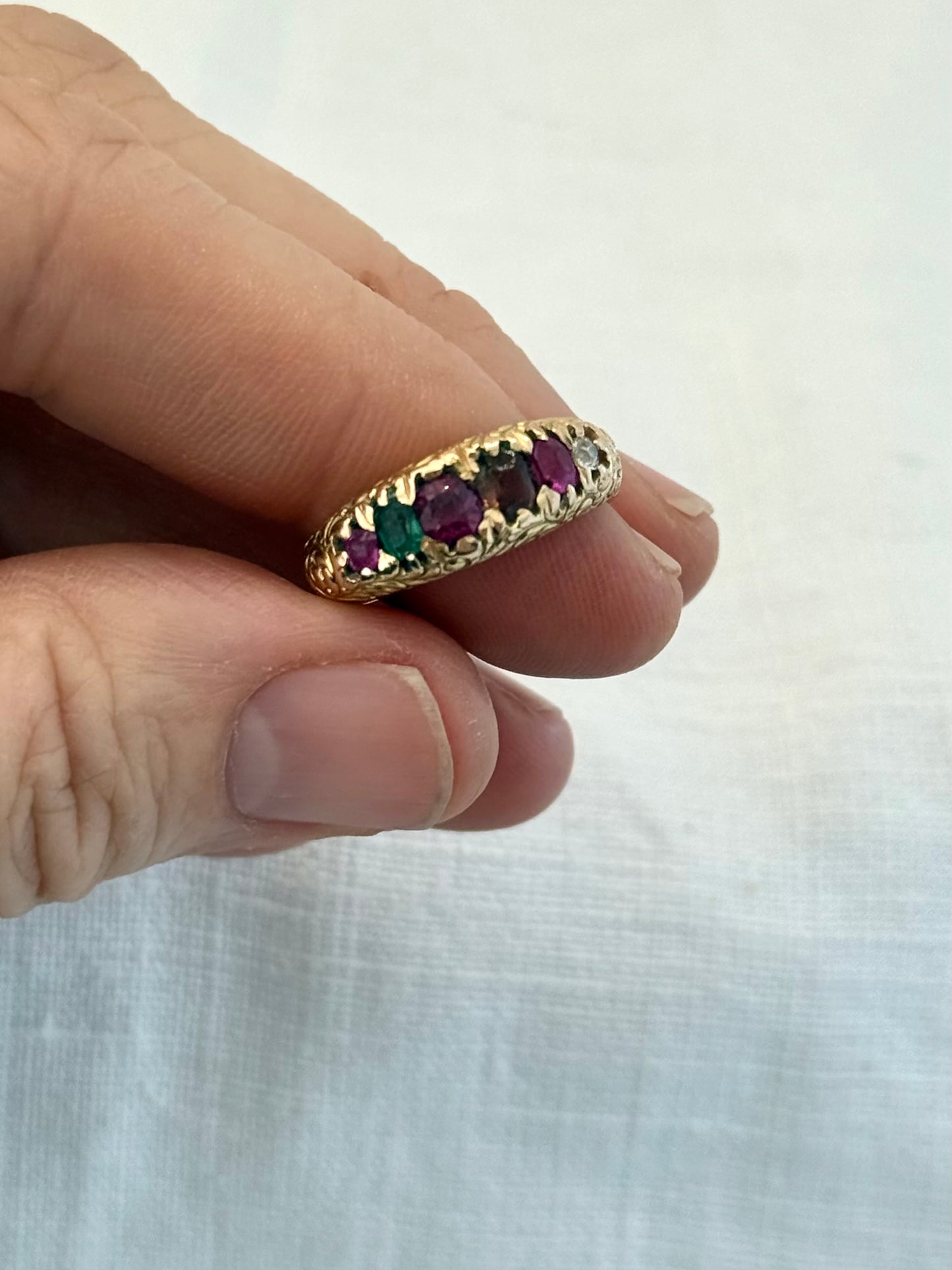 .14ct .1890s .1900s antique yellow gold REGARD love token symbol late Victorian early Edwardian gold ring