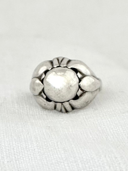 .1933 .1944 #59 .925 Georg Jensen rare modernist silver stone ball designer collectors ring