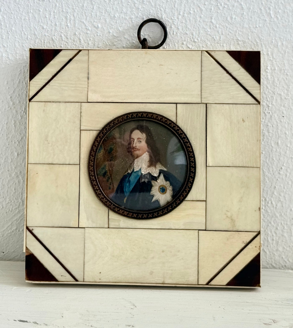 .1600s .1700s .1800s Baroque revival hand painted exceptional art framed PORTRAIT MINIATURE of King Charles I (1600 - 1649)