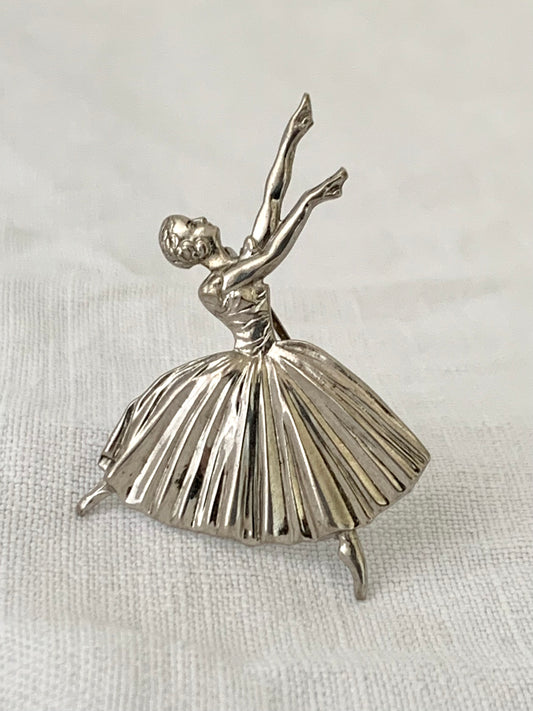 1950 925 hallmark silver dancer modernist mid century modern dancing ballerina brooch