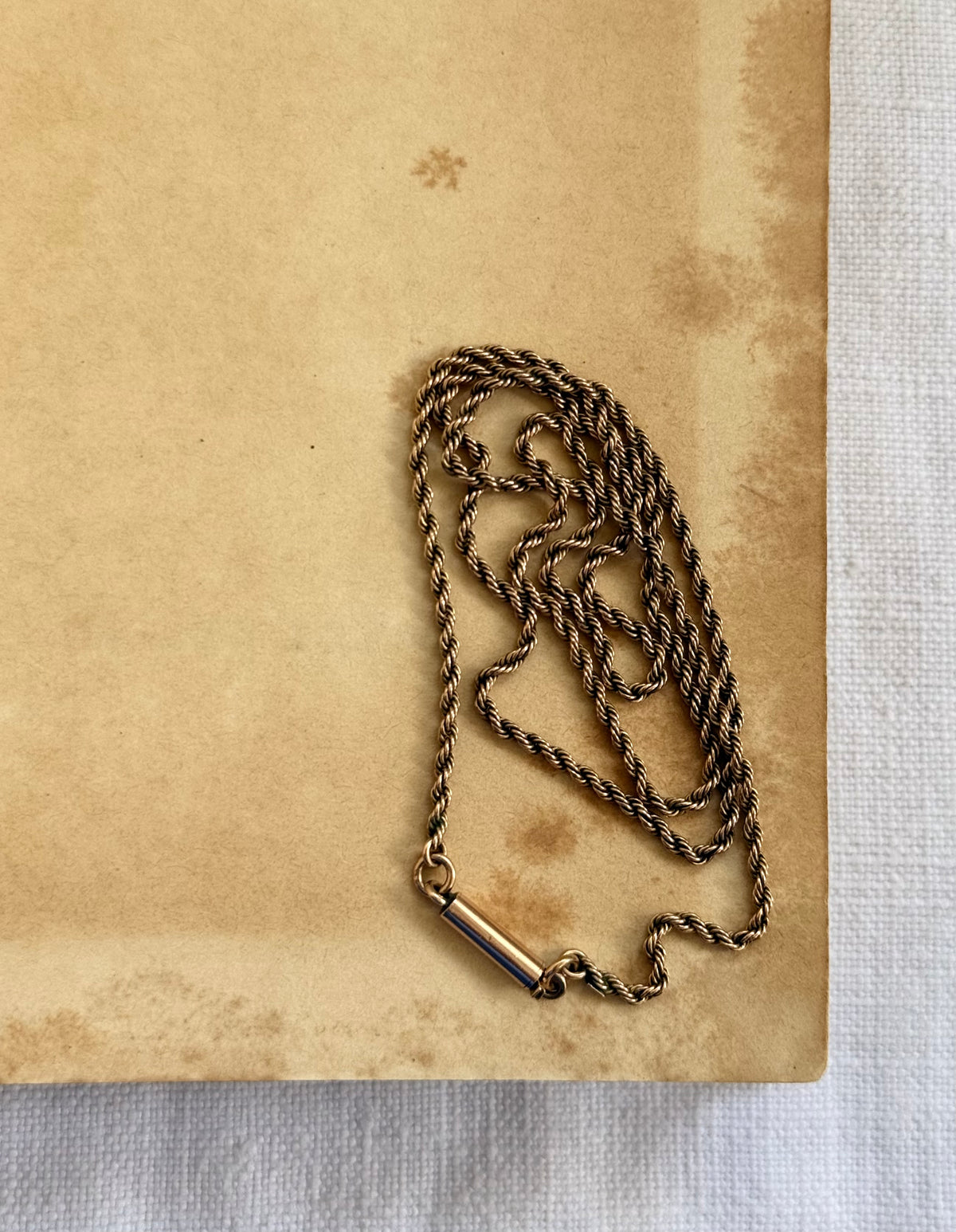 .1900s .375 .9ct true antique 9ct warm rose gold Edwardian fancy rope weave gold luxury chain barrel clasp antique chain necklace