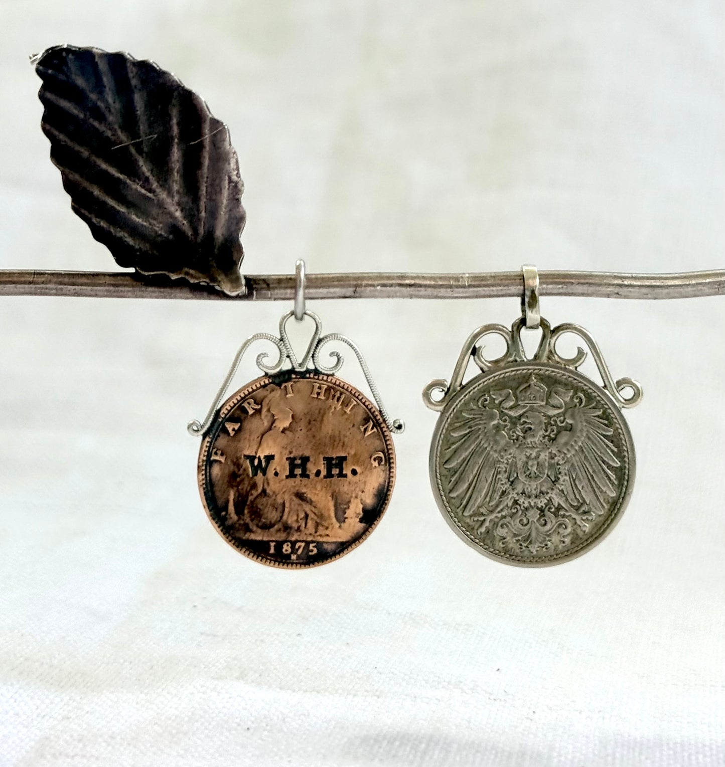 .1875 antique English Queen Victoria Love Token 1 Farthing antique sweetheart coin token pendant
