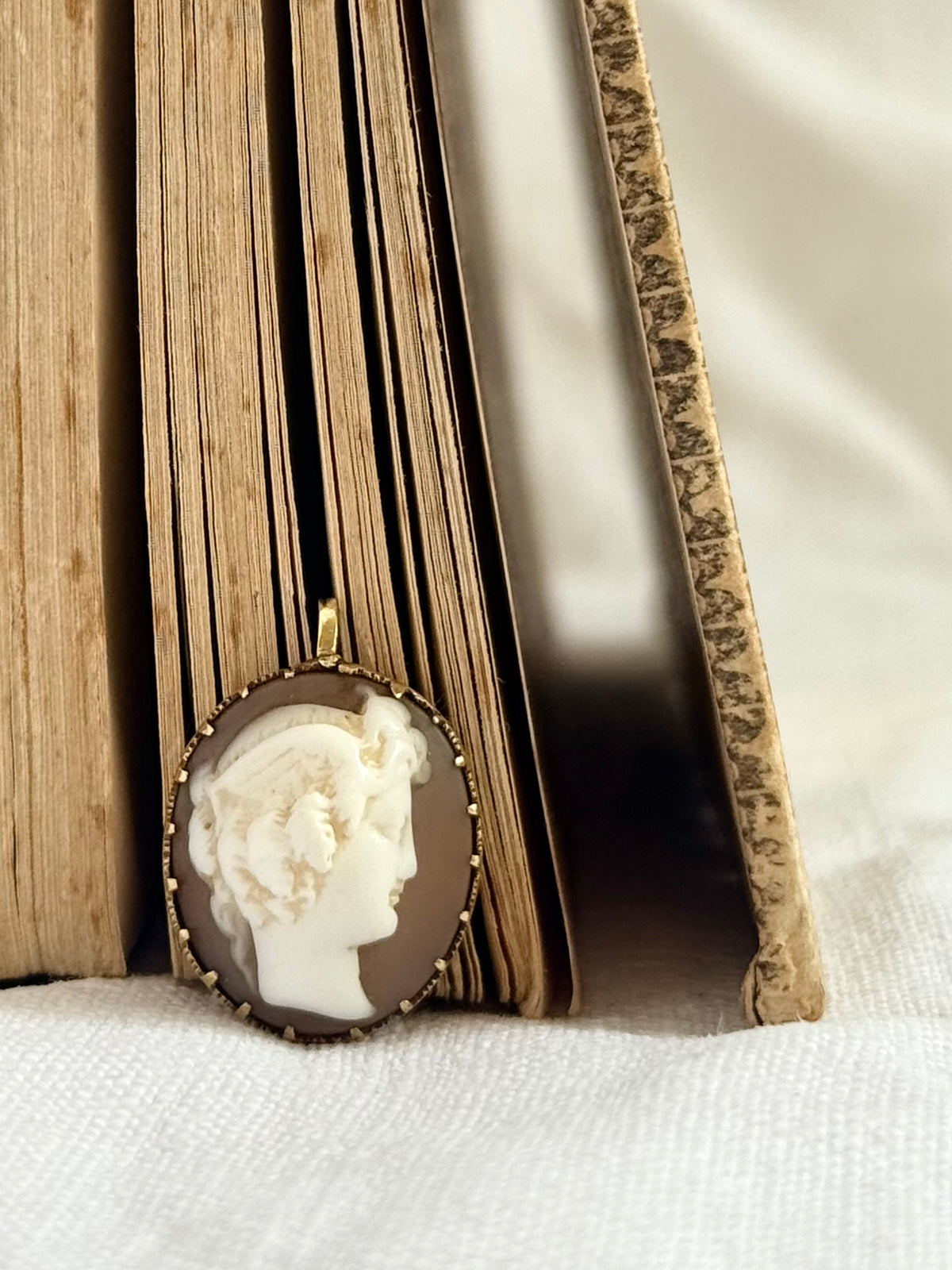 .1840s .1850s antique .18ct .20ct bright gold rare high relief Grecian aquiline dame hand carved true antique cameo pendant