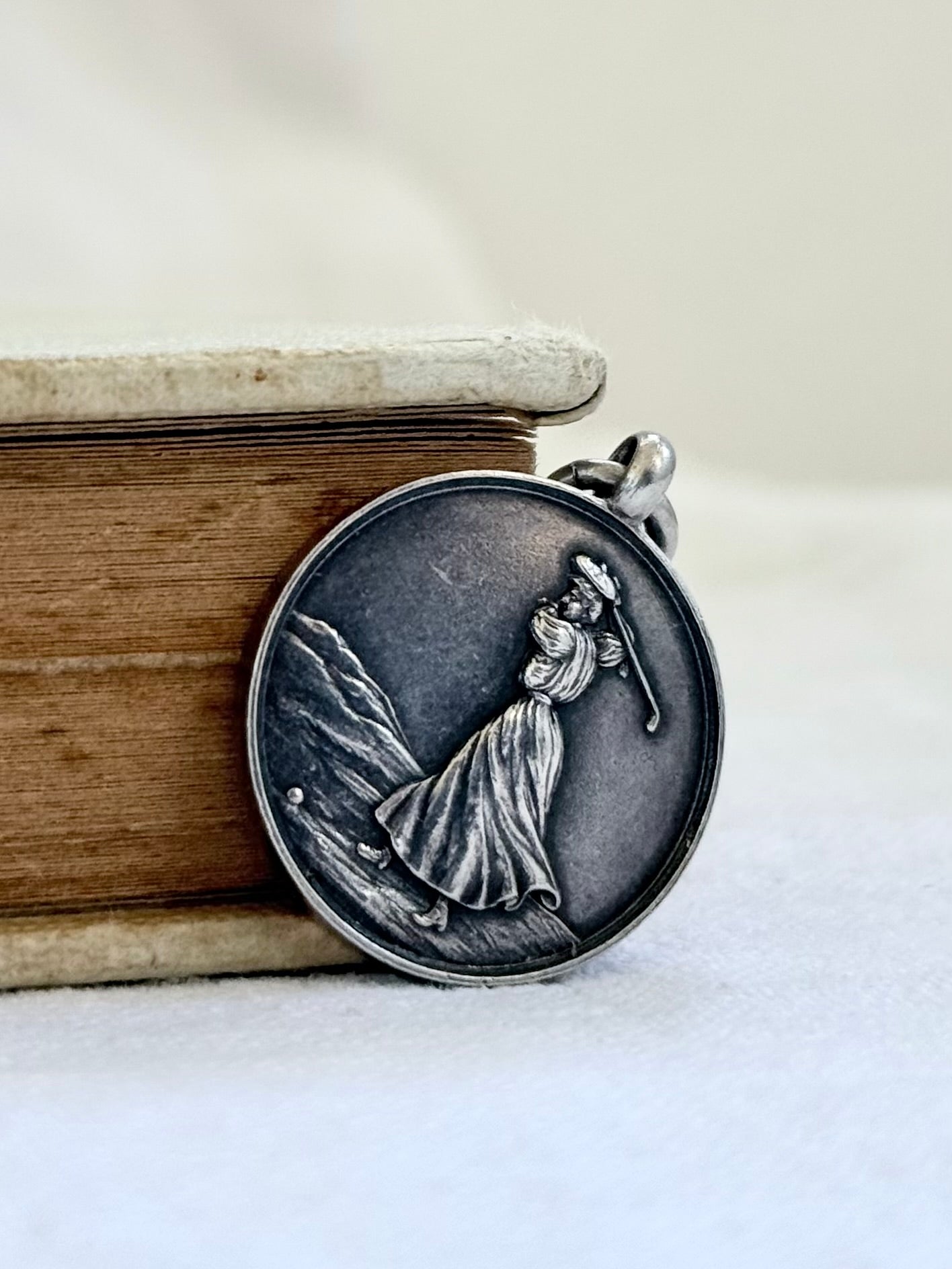 .1939 .925 athletics ladies award hallmarked silver awards fob medallion pendant