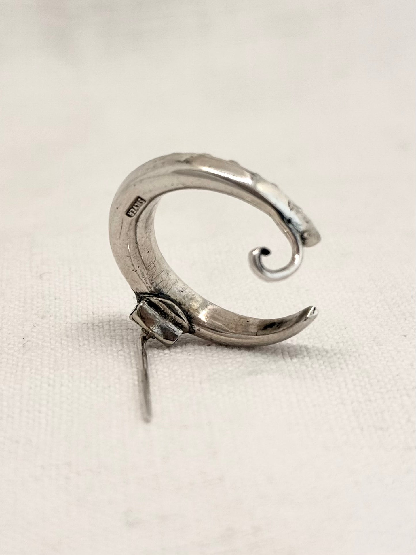 .1890s .1900s antique Art Nouveau beautiful pearl grey seed pearl crescent celestial moon collectors brooch