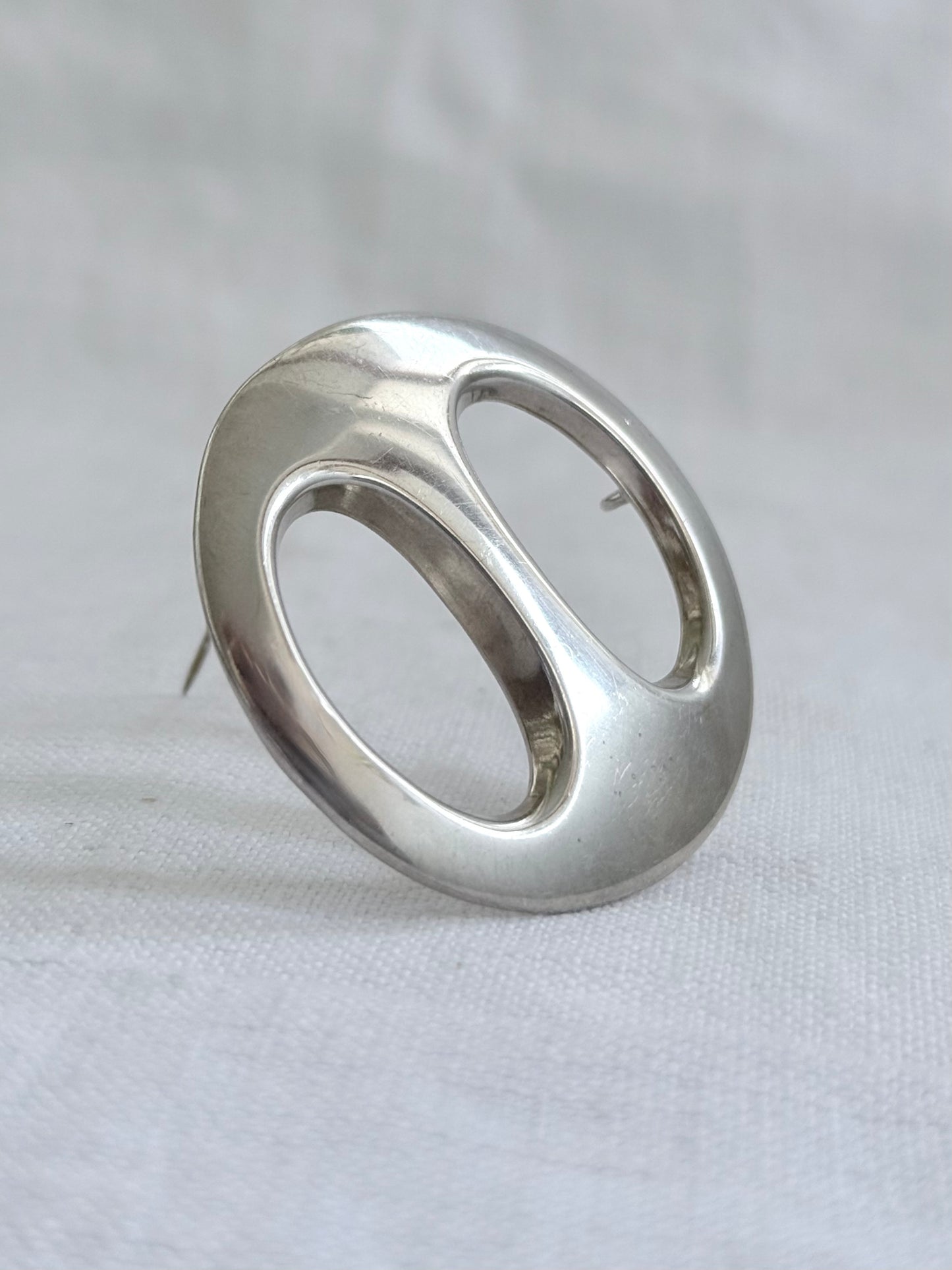 .1950s .925 Bernhard Herzt Danish Denmark Modernist designer silver brooch pendant scarf ring