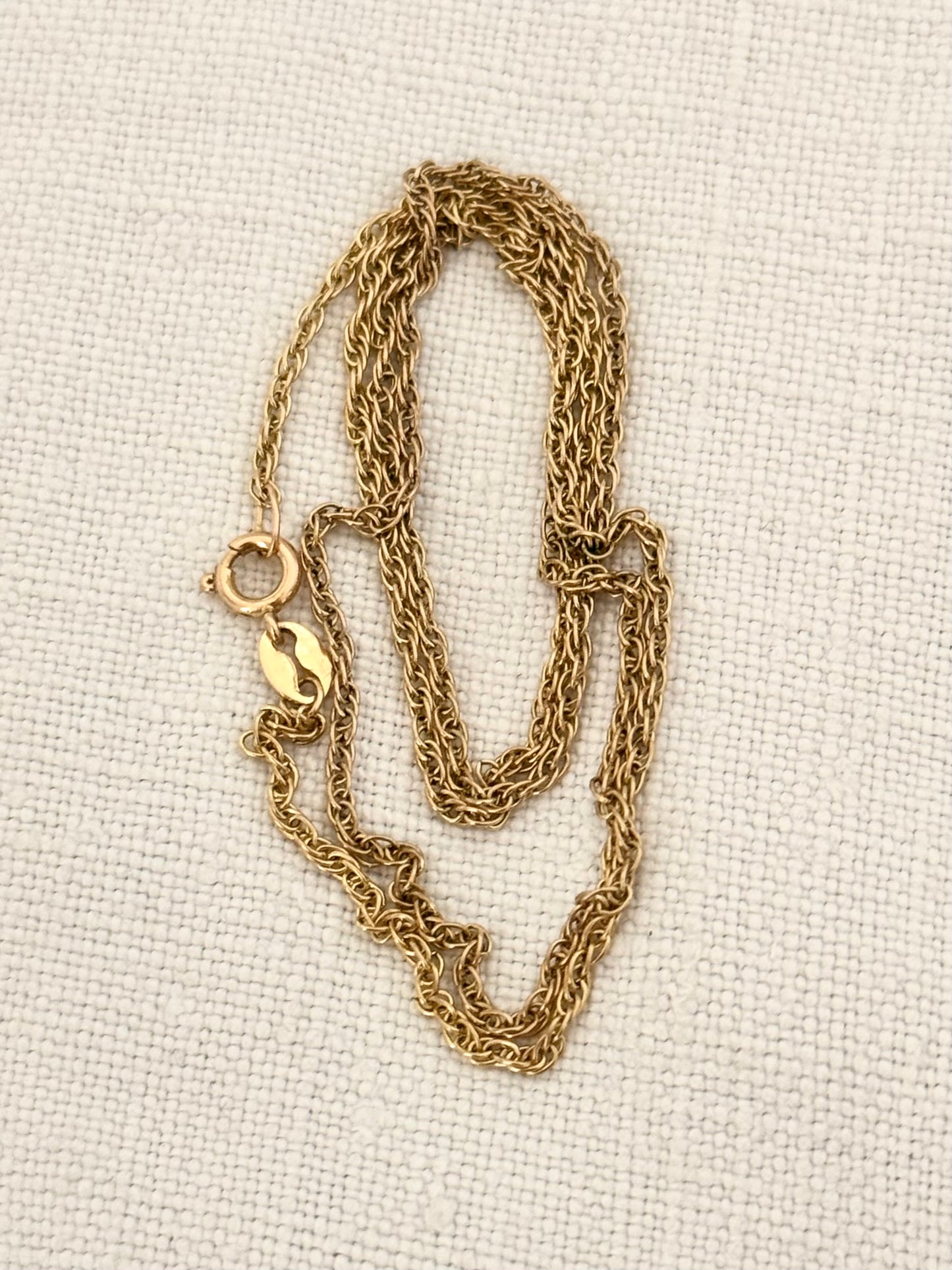 .375 .9ct gold classic rope weave Singapore luxury yellow gold chain necklace