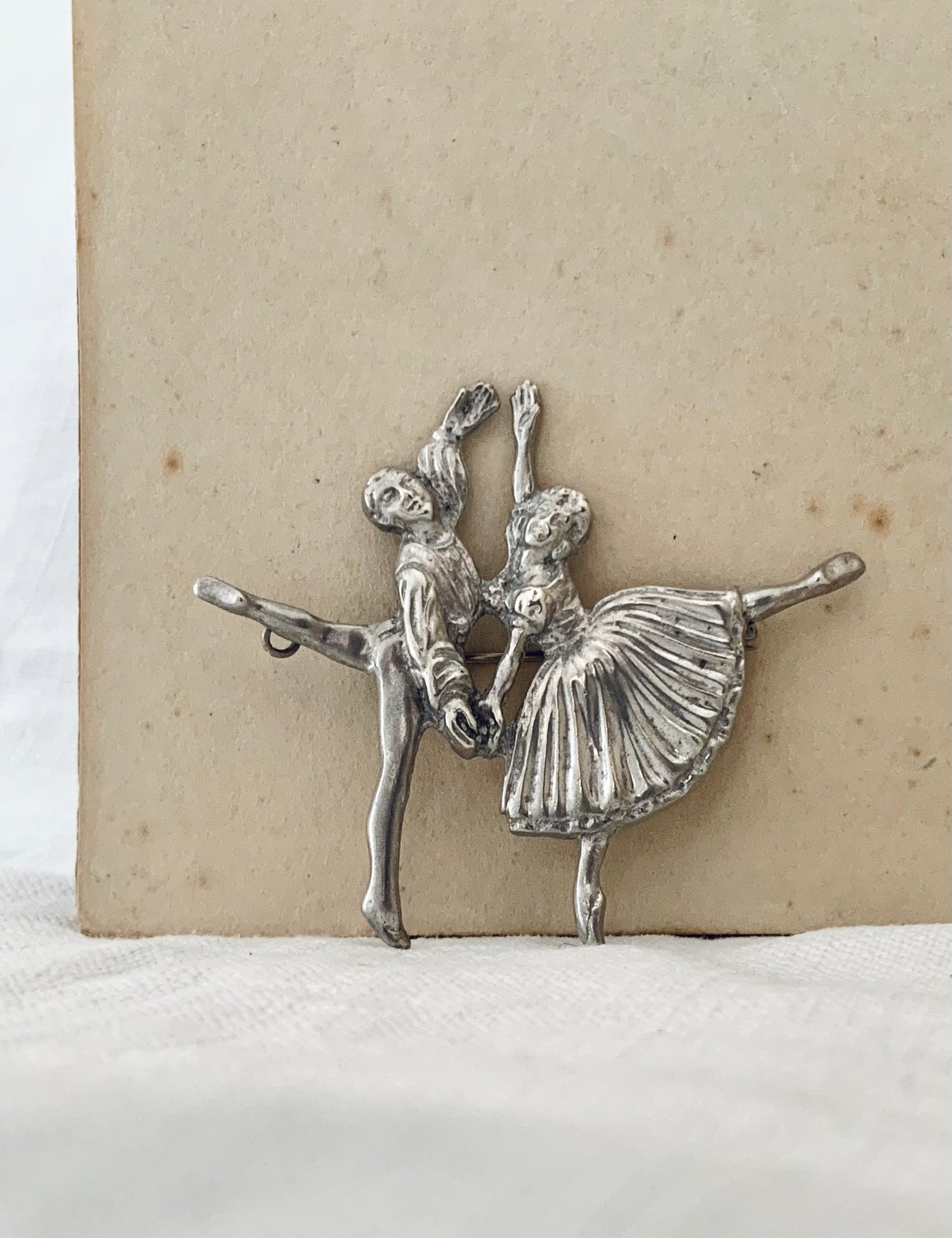 1949 925 sterling silver hallmarked Birmingham silver Dancer duo modernist brooch