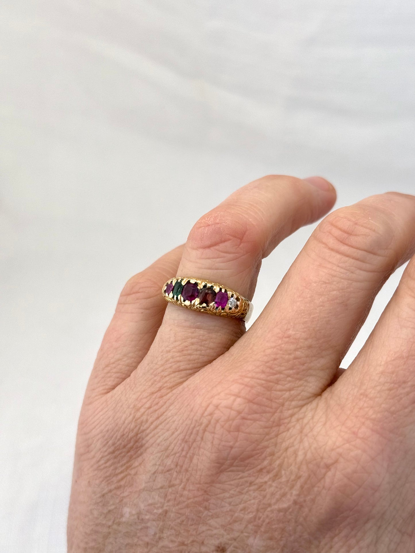 .14ct .1890s .1900s antique yellow gold REGARD love token symbol late Victorian early Edwardian gold ring