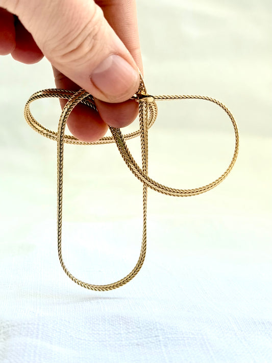 .1980s .1990s .375 .9ct gold classic solid flat snake chain tight link modernist yellow gold classic snake chain necklace